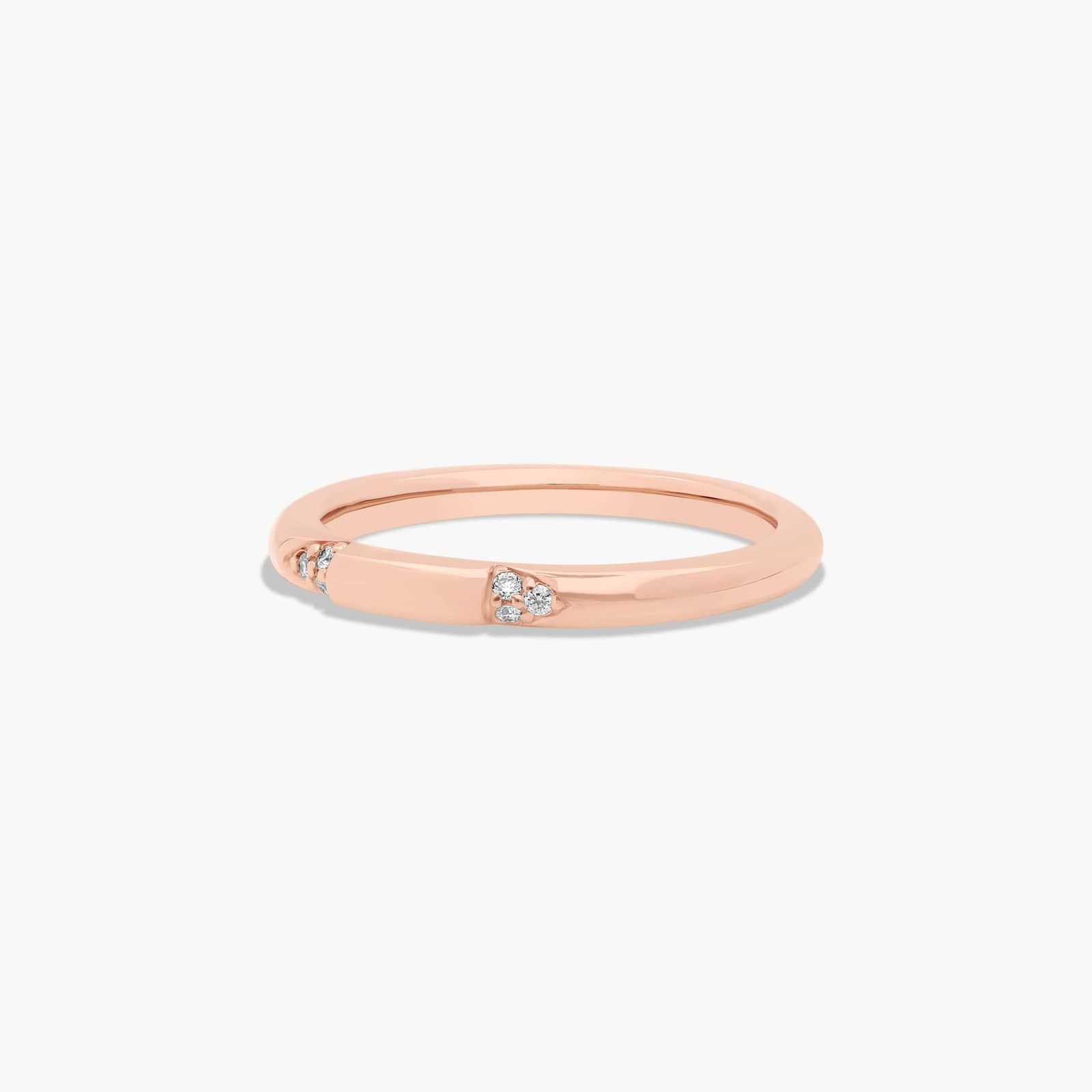 Perfectly Placed Pavé Diamond Wedding Ring In 14K Rose Gold (1.50mm)
