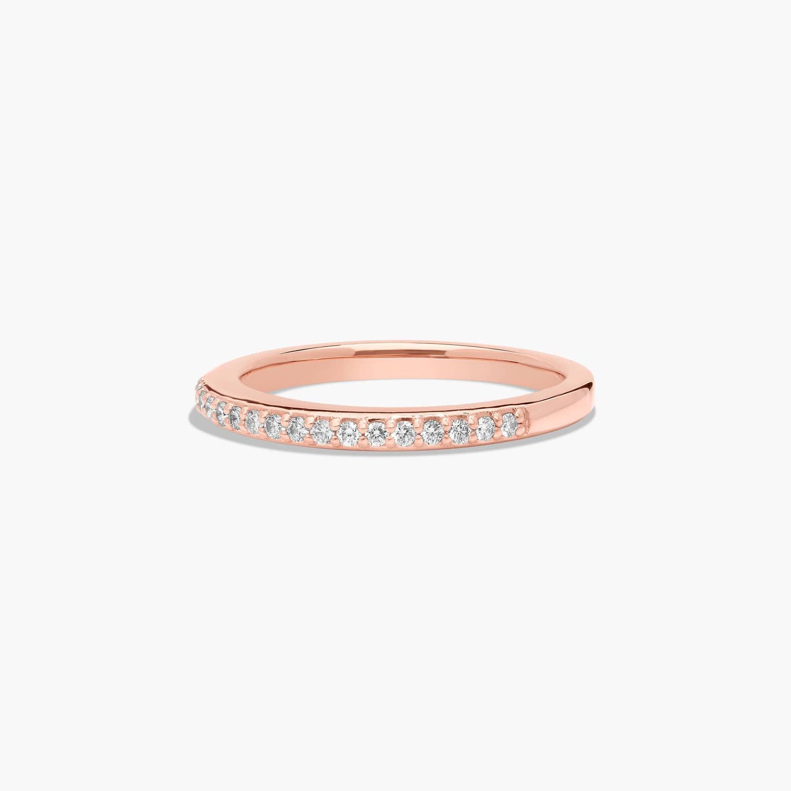 Twisted Pavé Diamond Wedding Ring In 14K Rose Gold (2.00mm)