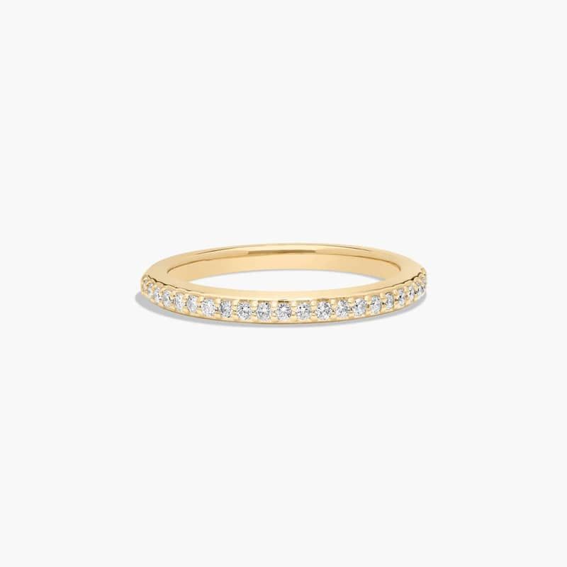 Twisted Pavé Diamond Wedding Ring In 14K Yellow Gold (2.00mm)