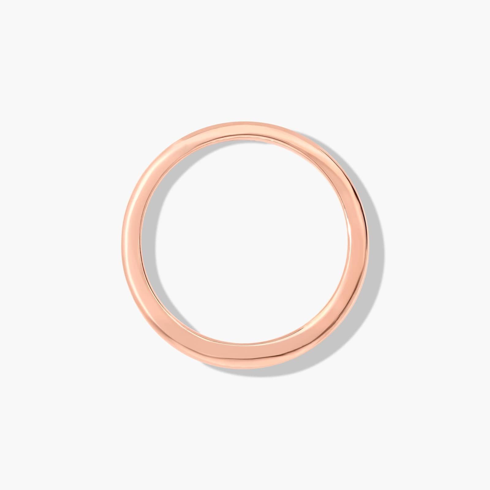 Half Bezel Wedding Ring In 14K Rose Gold (1.50mm)