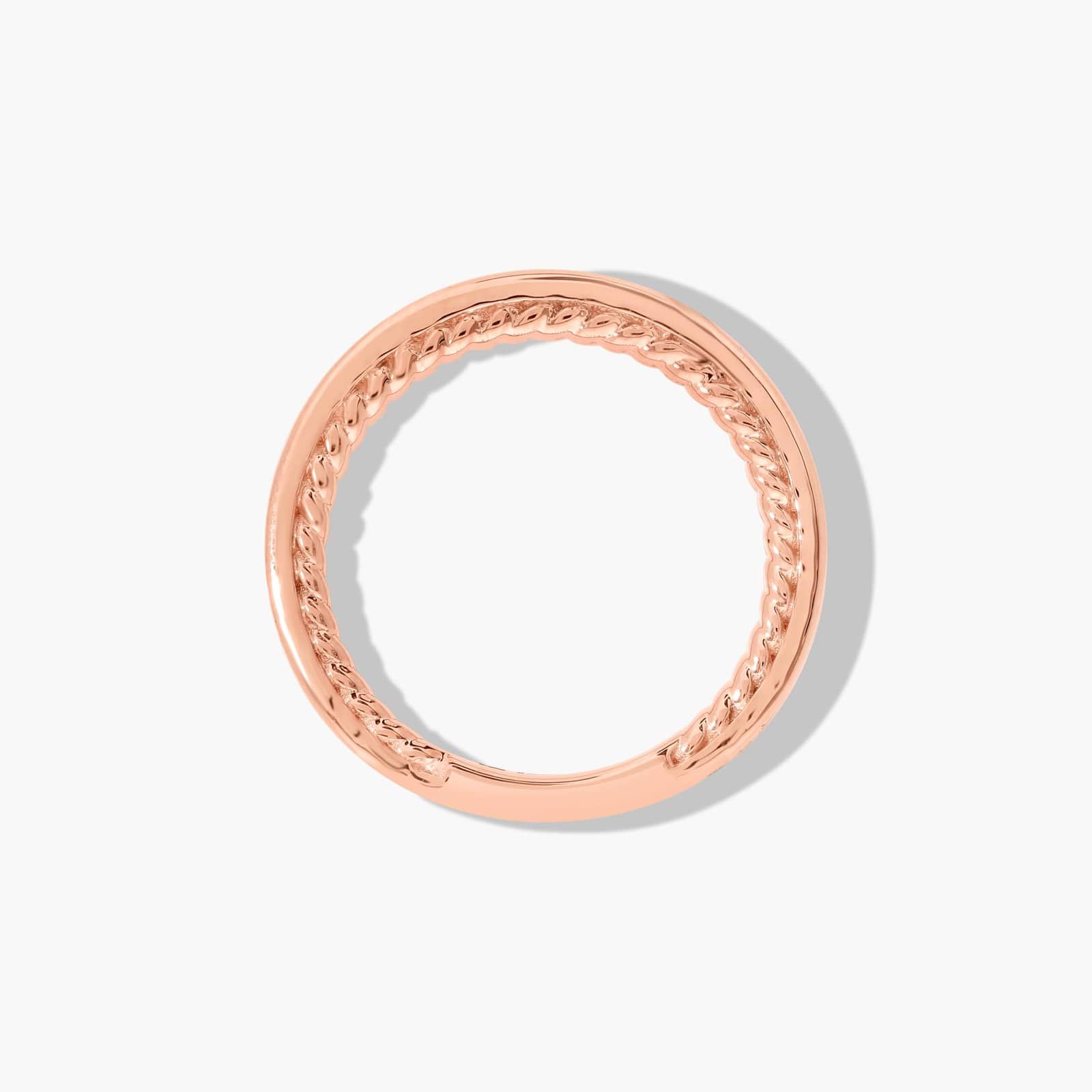 Cable Profile Pavé Diamond Wedding Ring In 14K Rose Gold (2.00mm)