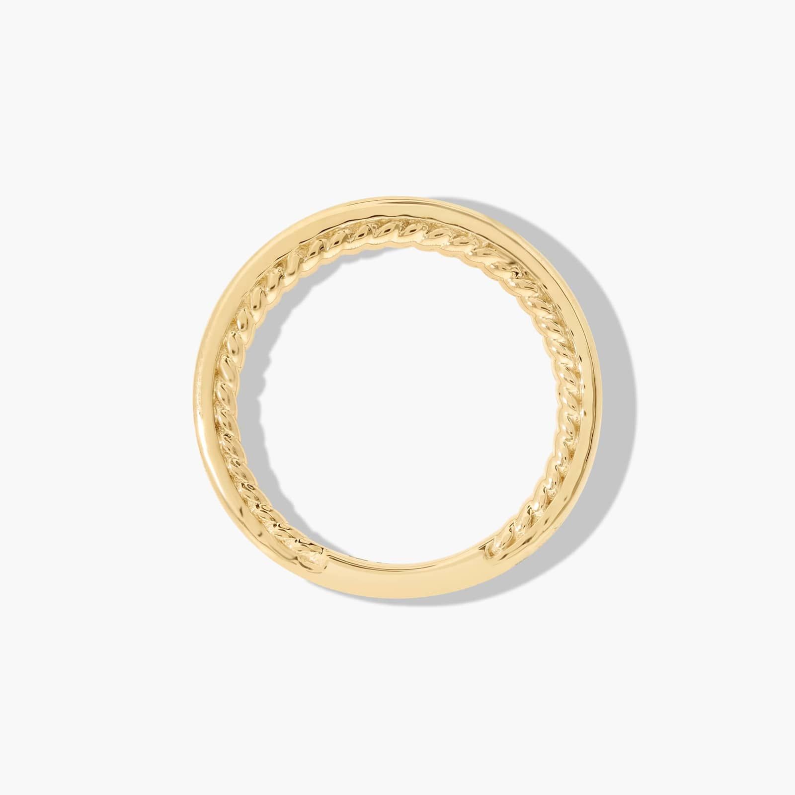 Cable Profile Pavé Diamond Wedding Ring In 14K Yellow Gold (2.00mm)