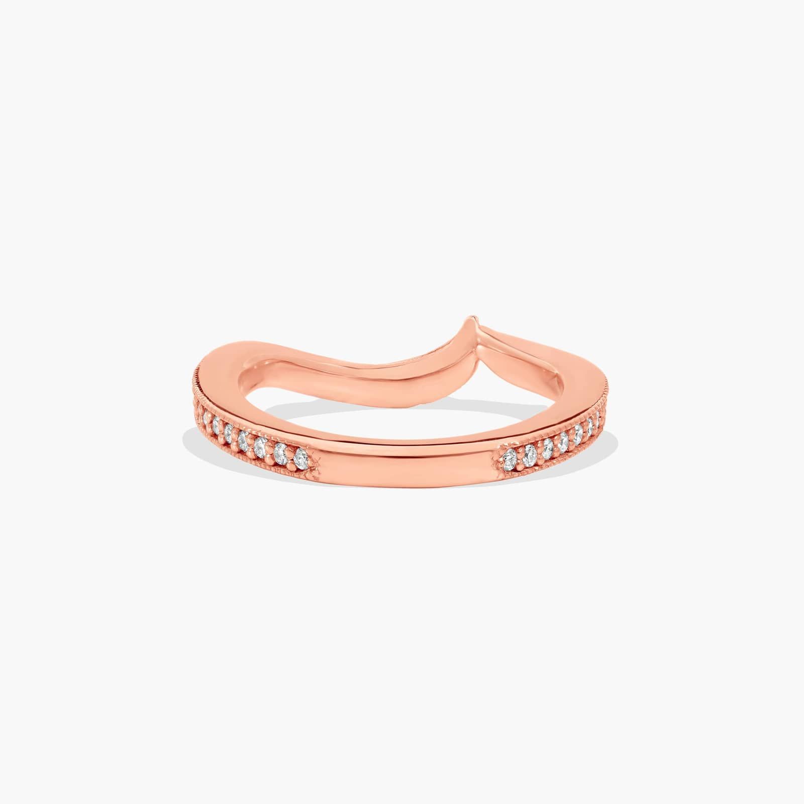 Nature Inspired Pavé Diamond Wedding Ring In 14K Rose Gold (1.50mm)
