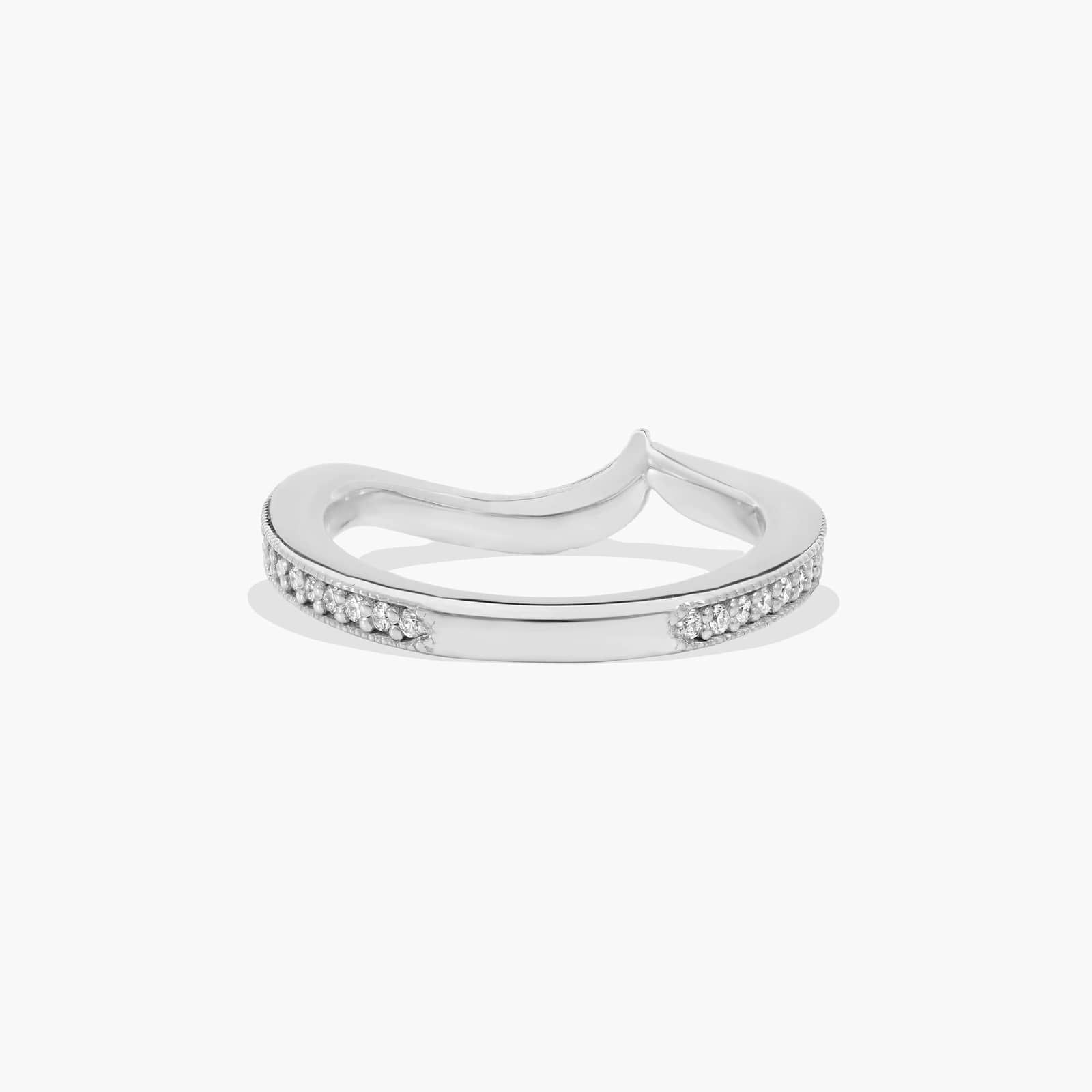 Nature Inspired Pavé Diamond Wedding Ring In 14K White Gold (1.50mm)