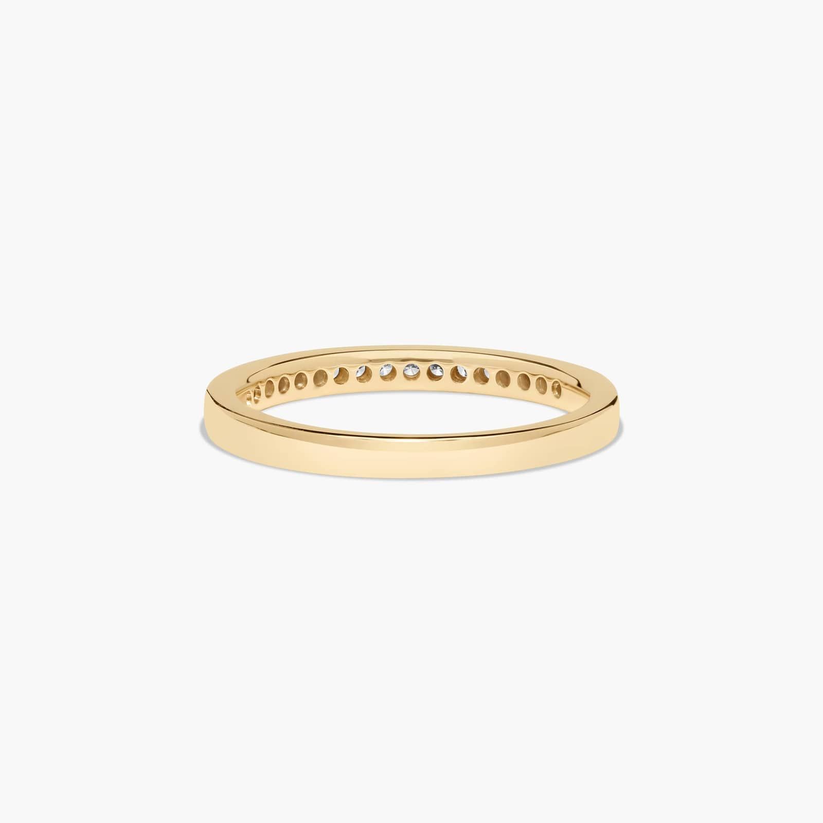Pavé Trio Diamond Wedding Ring In 14K Yellow Gold (2.20mm)