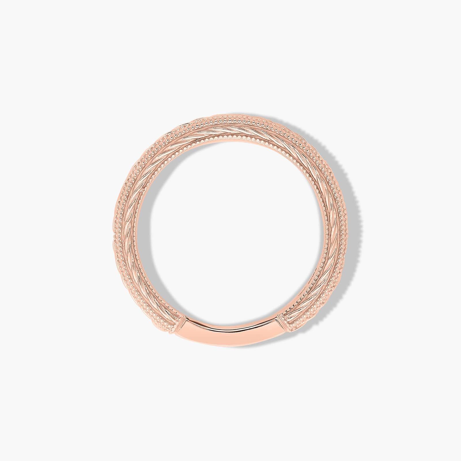 Etched Rope Wedding Ring In 14K Rose Gold (2.50mm)