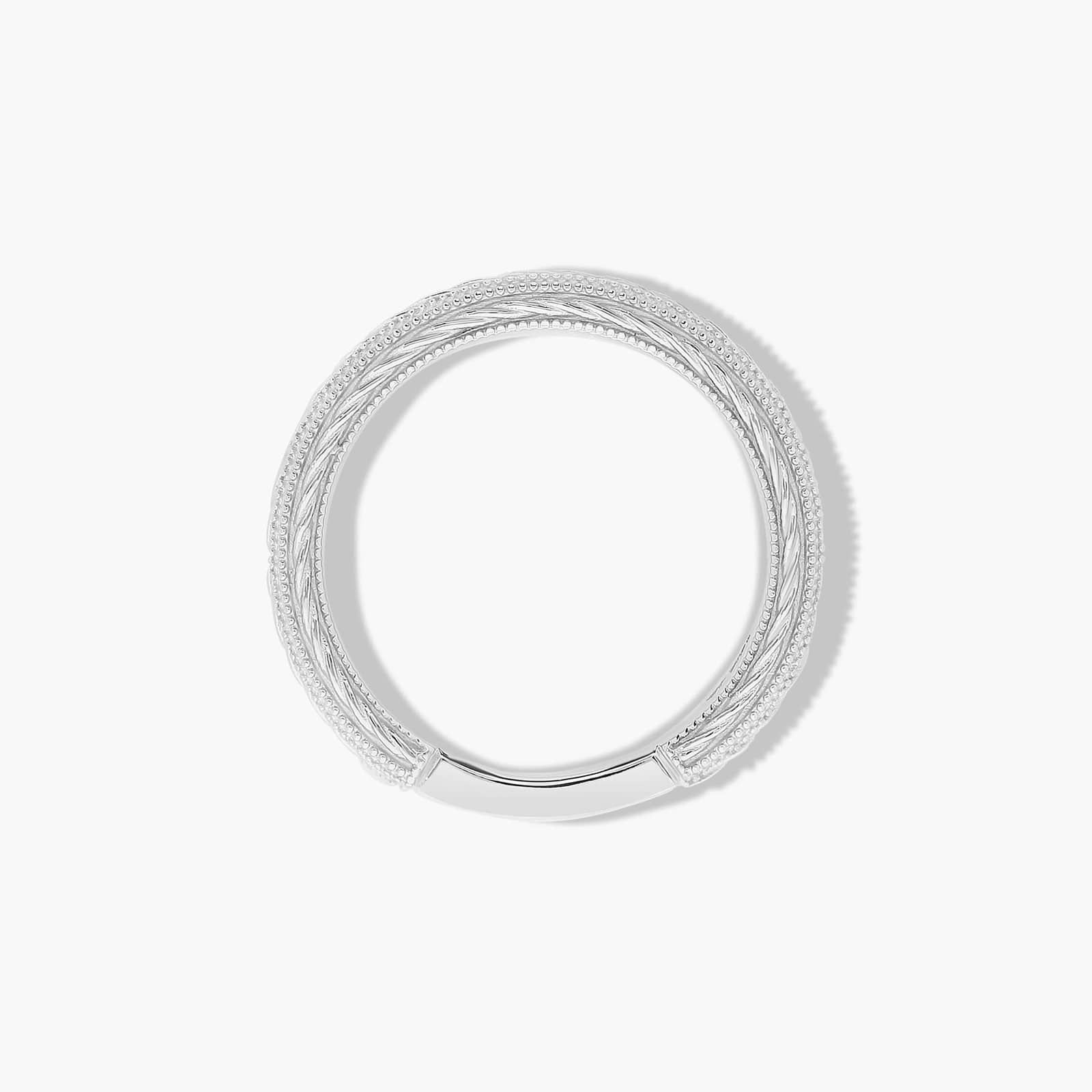 Etched Rope Wedding Ring In 14K White Gold (2.50mm)