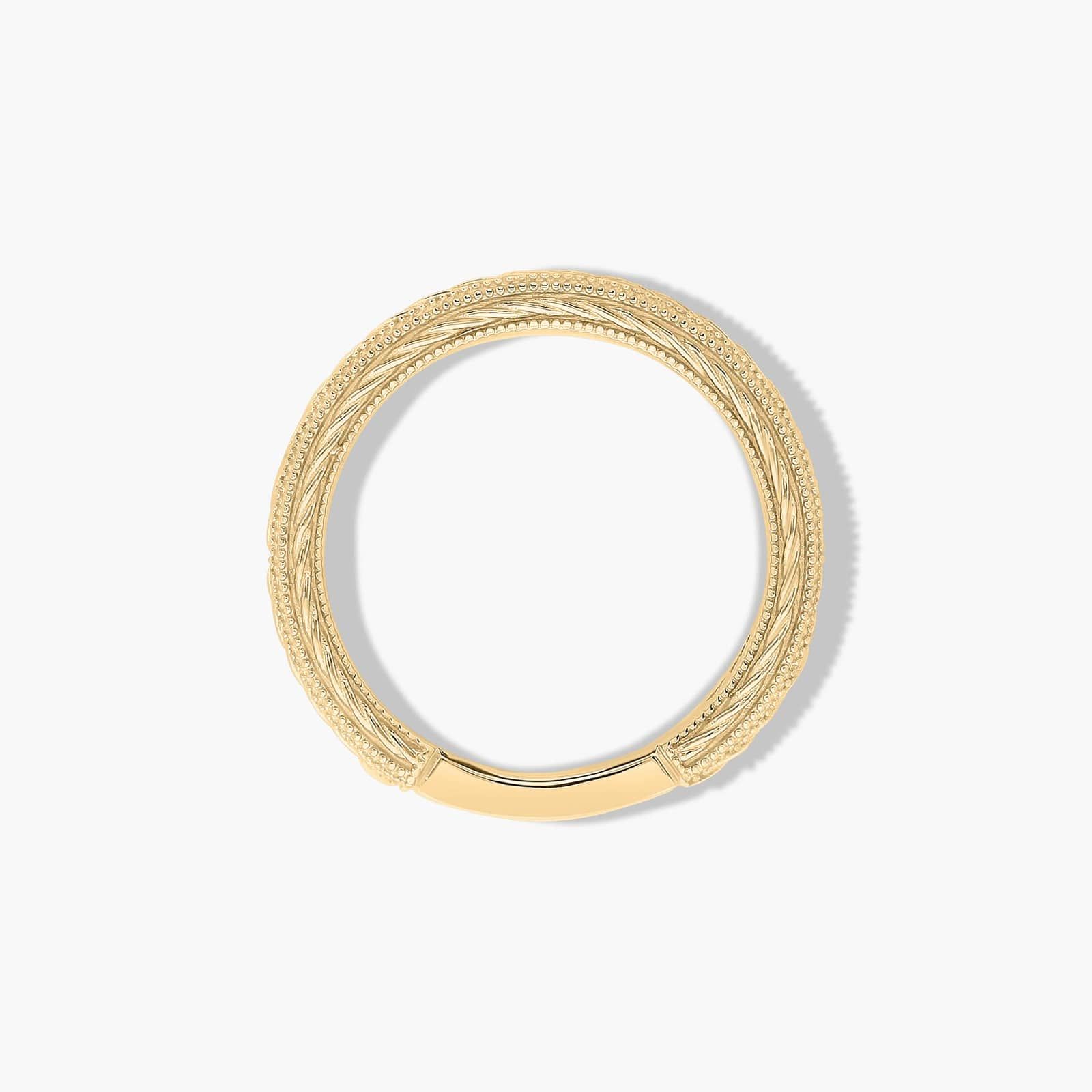 Etched Rope Wedding Ring In 18K Yellow Gold (2.50mm)