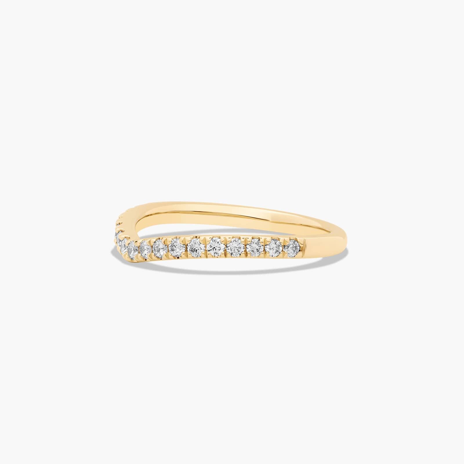 Petite Tiara Diamond Wedding Ring In 14K Yellow Gold (2.00mm)