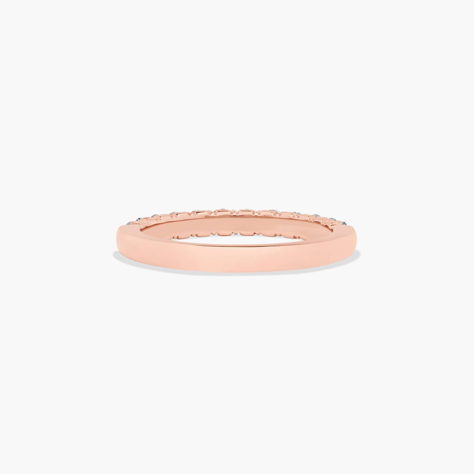 Shared Prong Crescent Wedding Ring With 0.5 CTW Diamonds In 14K Rose Gold (2.50mm)