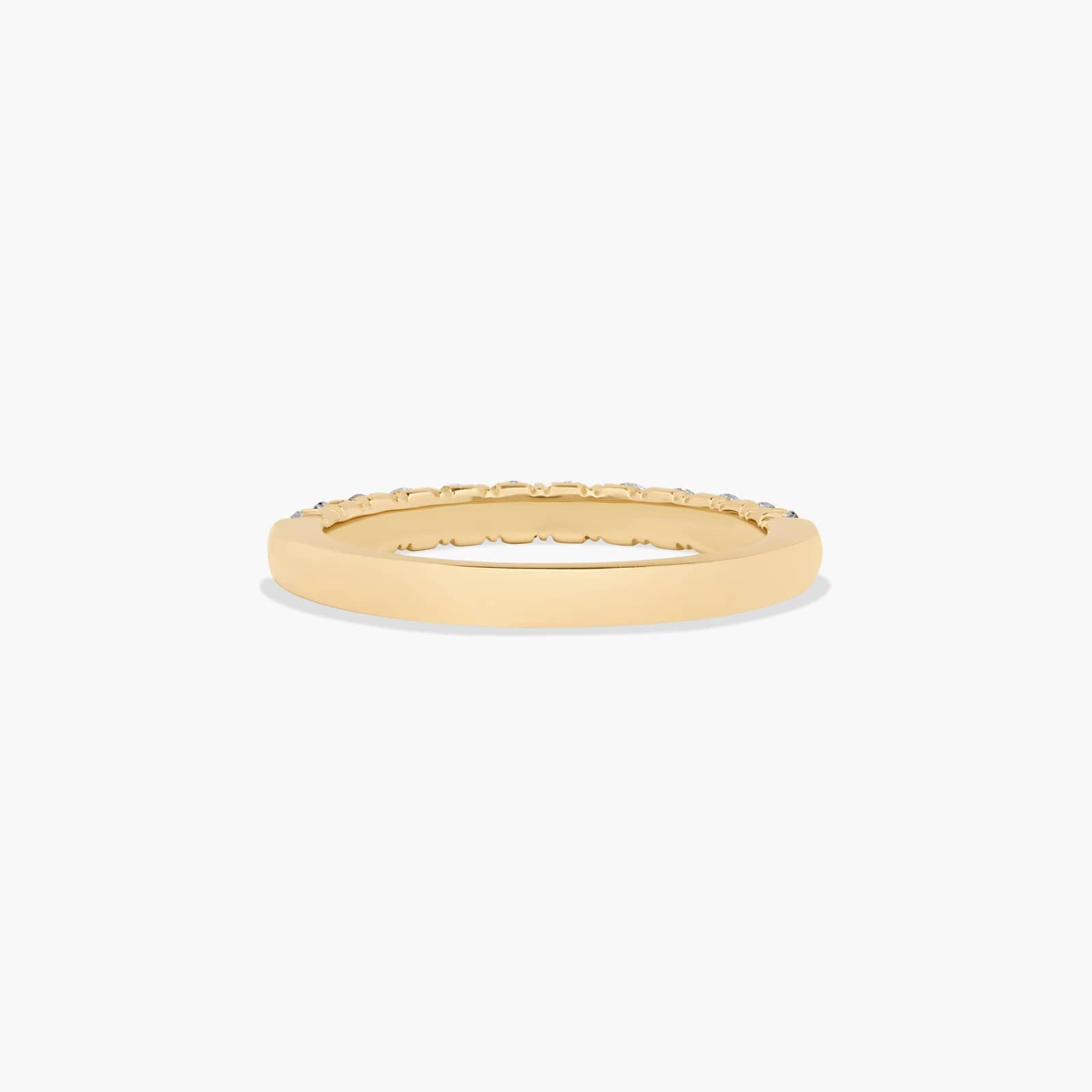 Shared Prong Crescent Wedding Ring With 0.5 CTW Diamonds In 14K Yellow Gold (2.50mm)