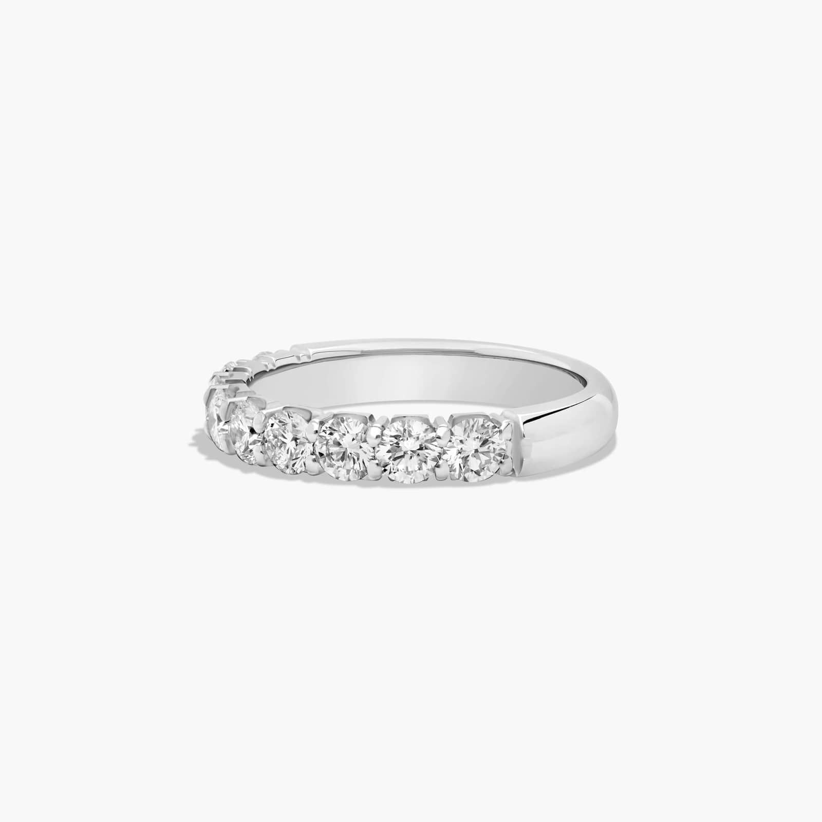 Shared Prong Crescent Wedding Ring With 1 CTW Diamonds In Platinum (3.00mm)