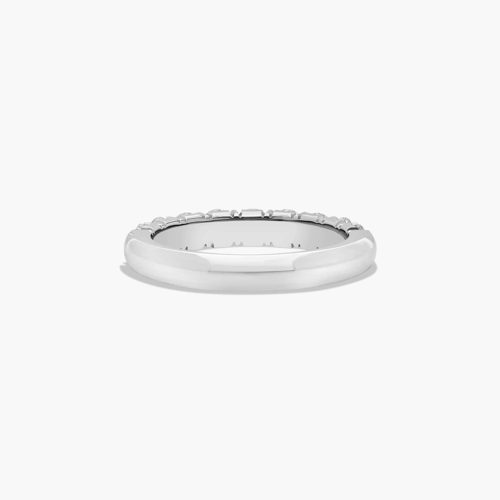 Shared Prong Crescent Wedding Ring With 1 CTW Diamonds In Platinum (3.00mm)