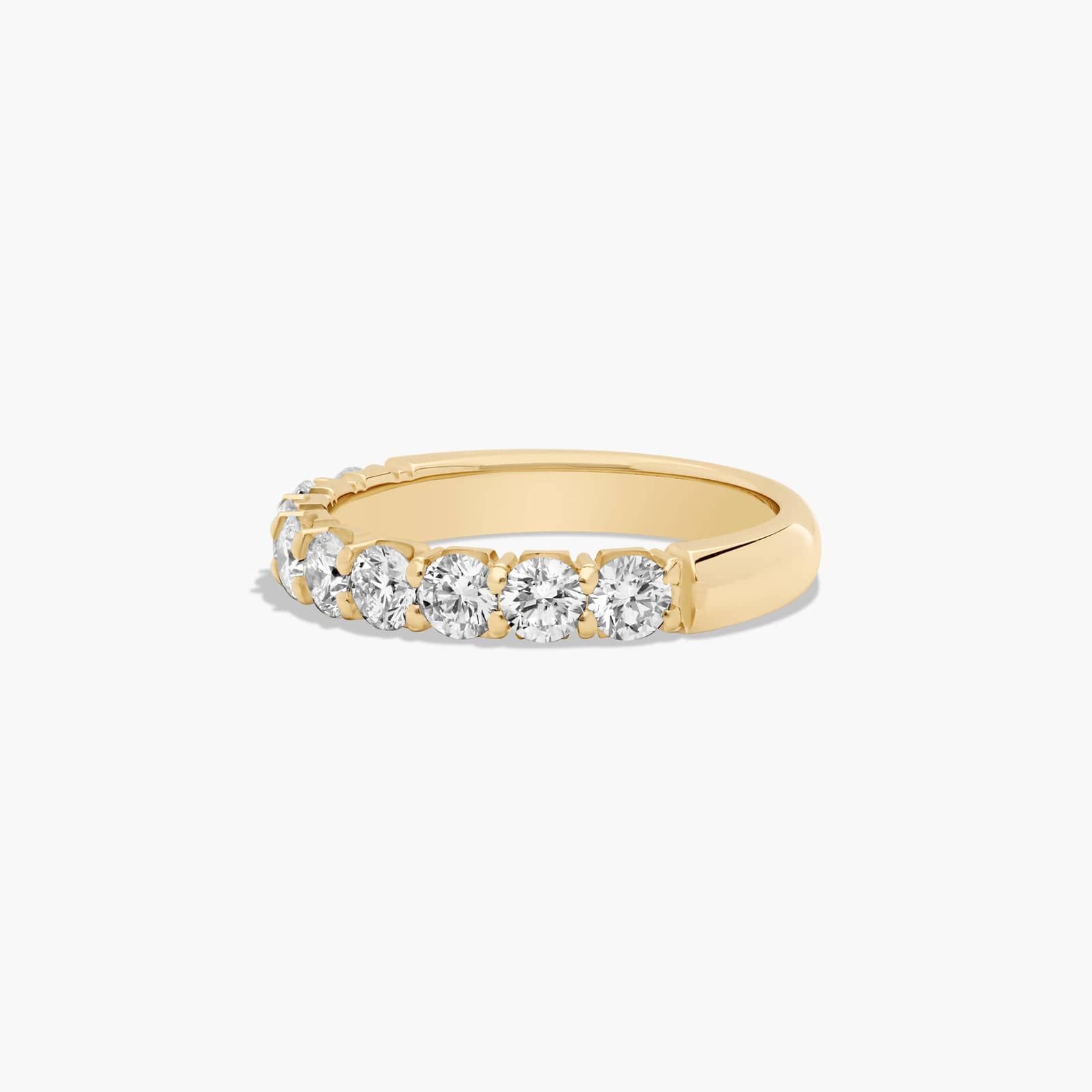 Shared Prong Crescent Wedding Ring With 1 CTW Diamonds In 14K Yellow Gold (3.00mm)