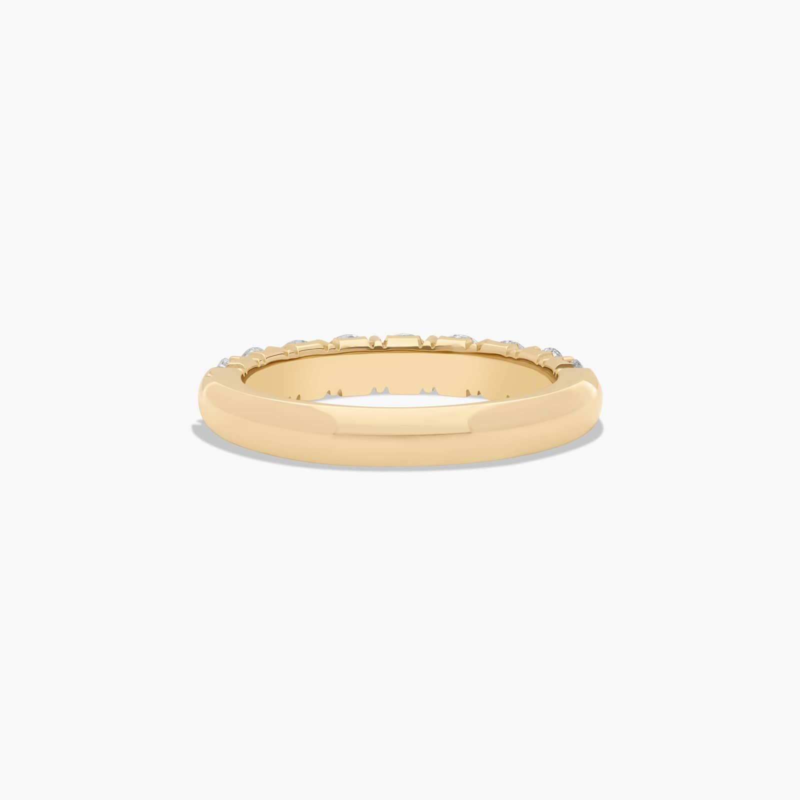 Shared Prong Crescent Wedding Ring With 1 CTW Diamonds In 14K Yellow Gold (3.00mm)