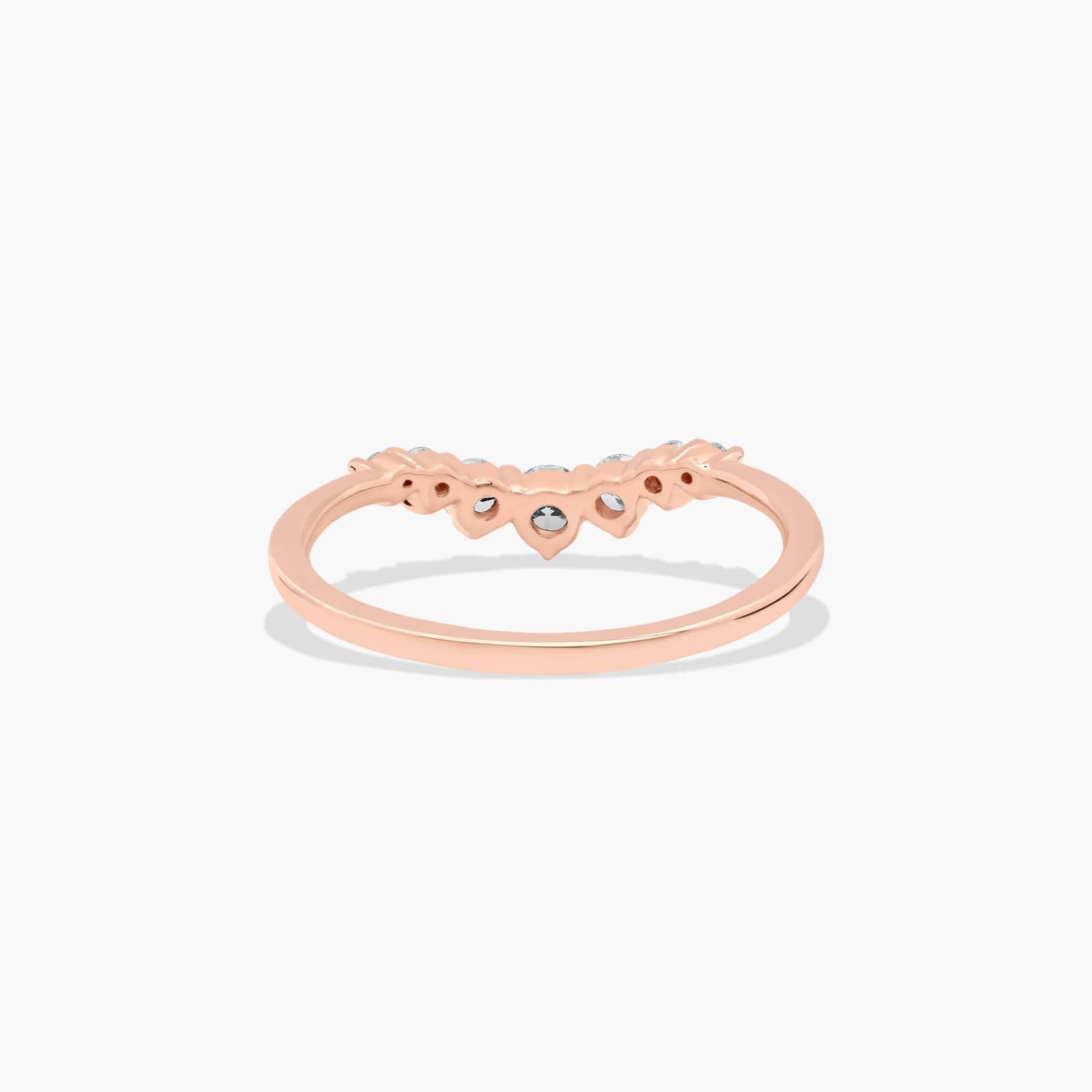 Graduated Tiara Wedding Ring With Round Diamonds In 14K Rose Gold (1.50mm)