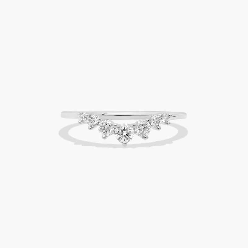 Graduated Tiara Wedding Ring With Round Diamonds In 14K White Gold (1.50mm)