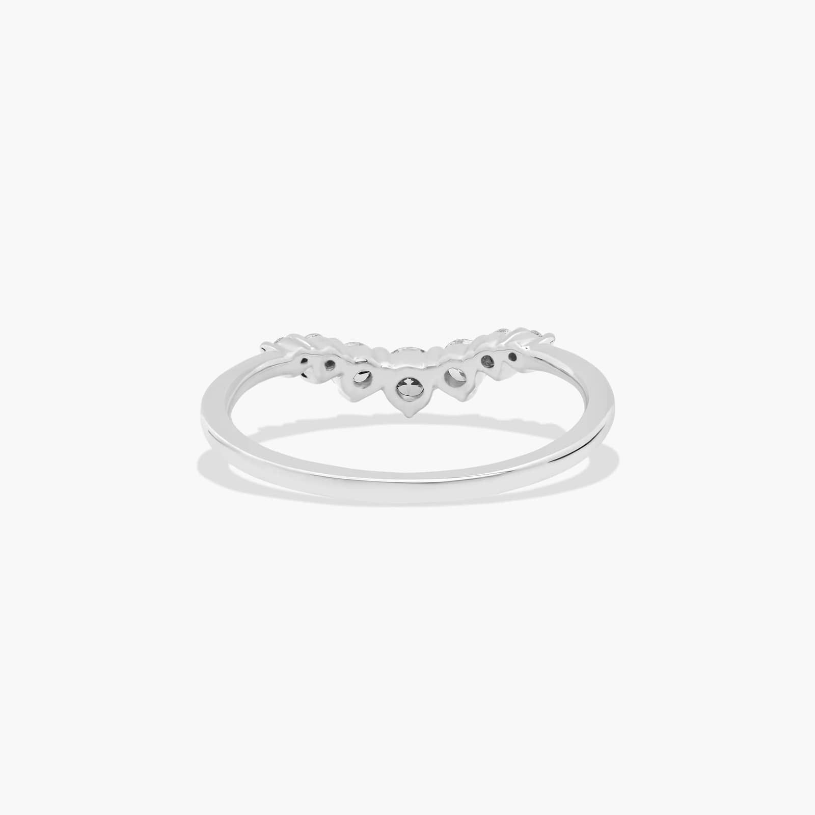 Graduated Tiara Wedding Ring With Round Diamonds In 18K White Gold (1.50mm)