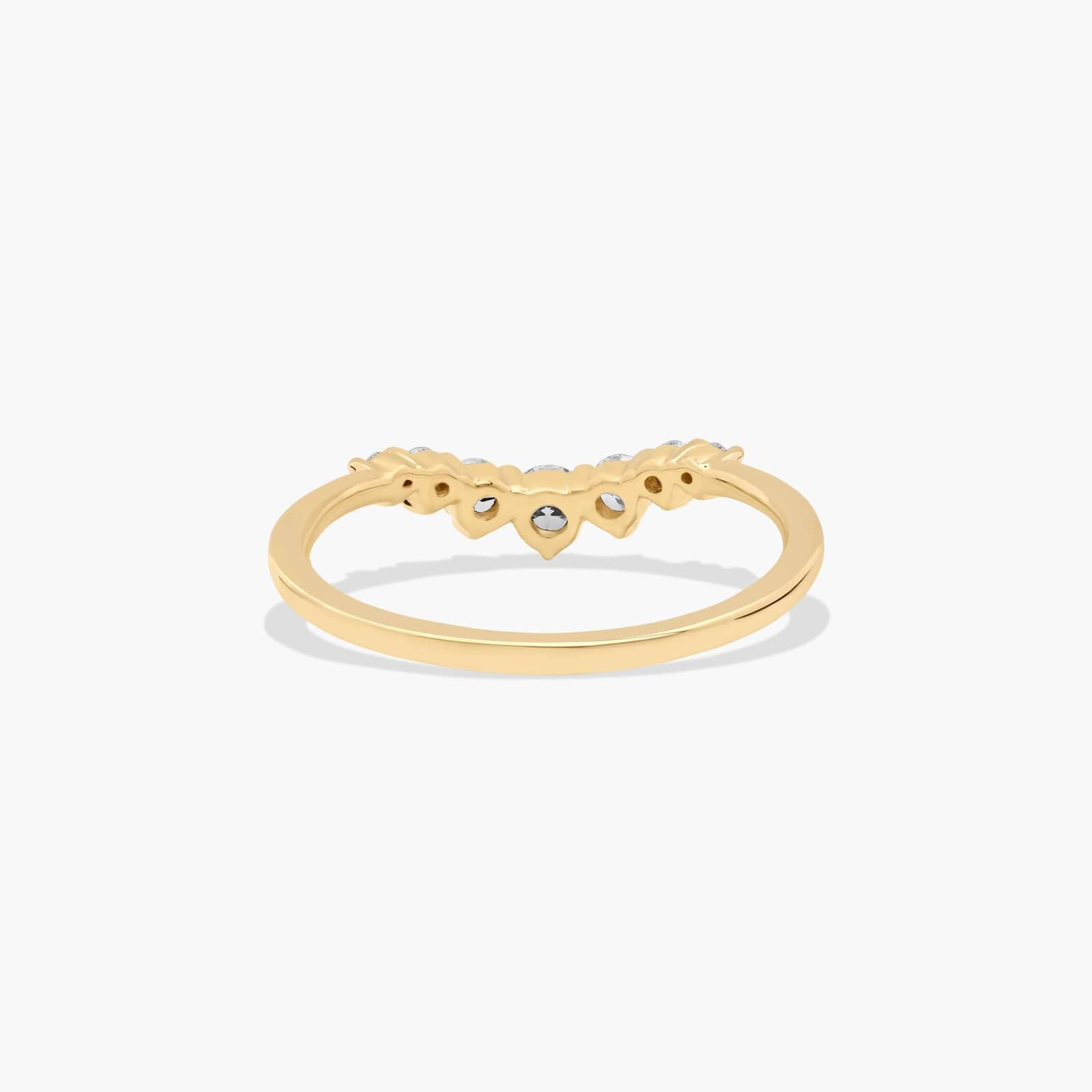 Graduated Tiara Wedding Ring With Round Diamonds In 14K Yellow Gold (1.50mm)