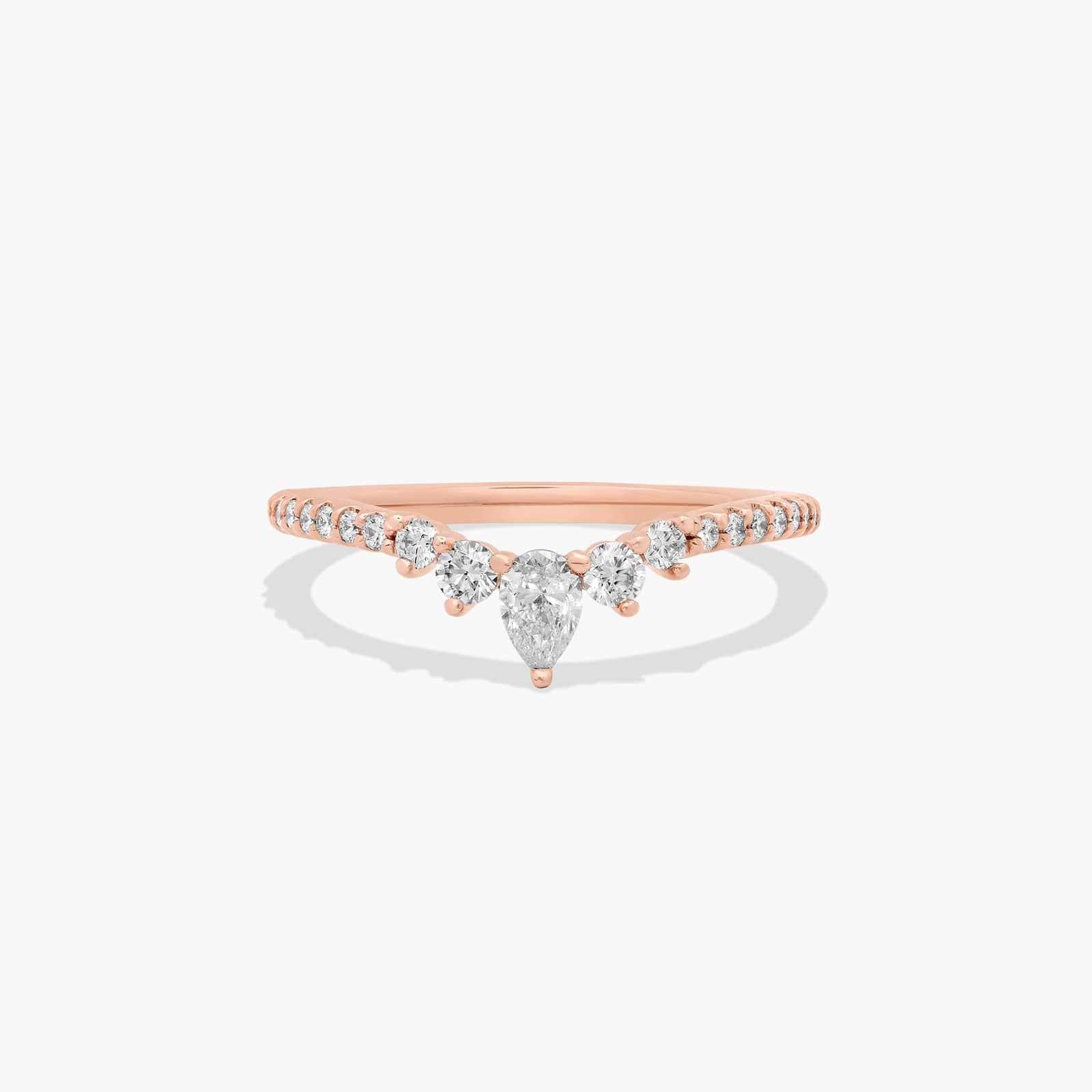 Grand Tiara Diamond Wedding Ring In 14K Rose Gold