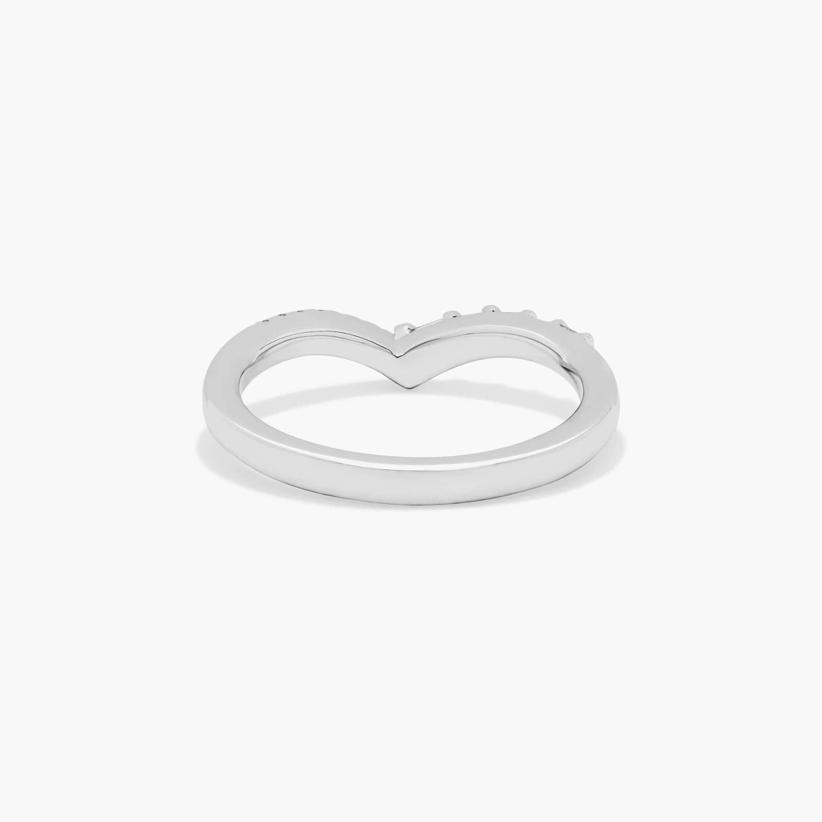 Round and Baguette Pavé V Contour Wedding Ring In Platinum (2.00mm)