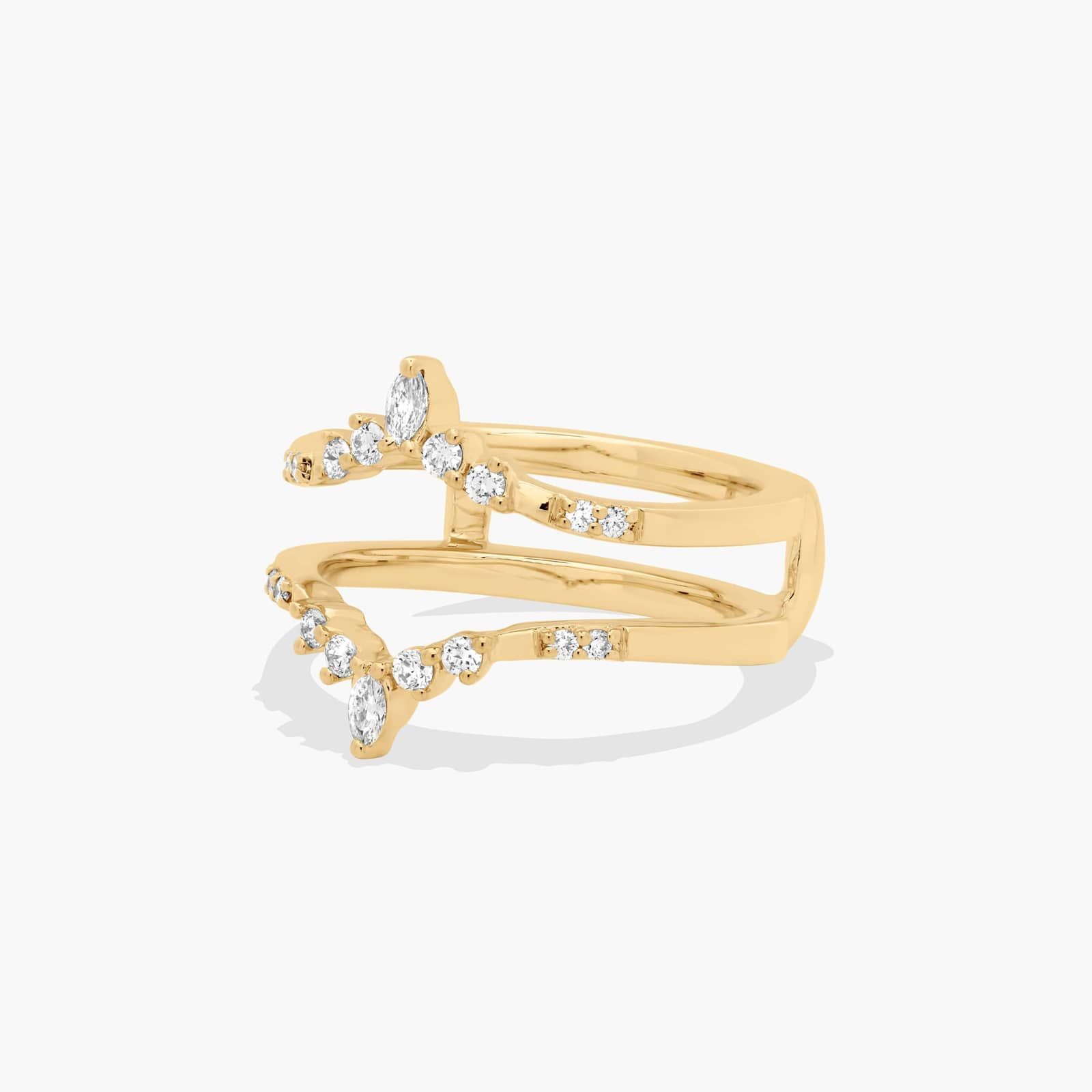 Tiara Wedding Ring With Round Diamonds In 14K Yellow Gold (7.00mm)