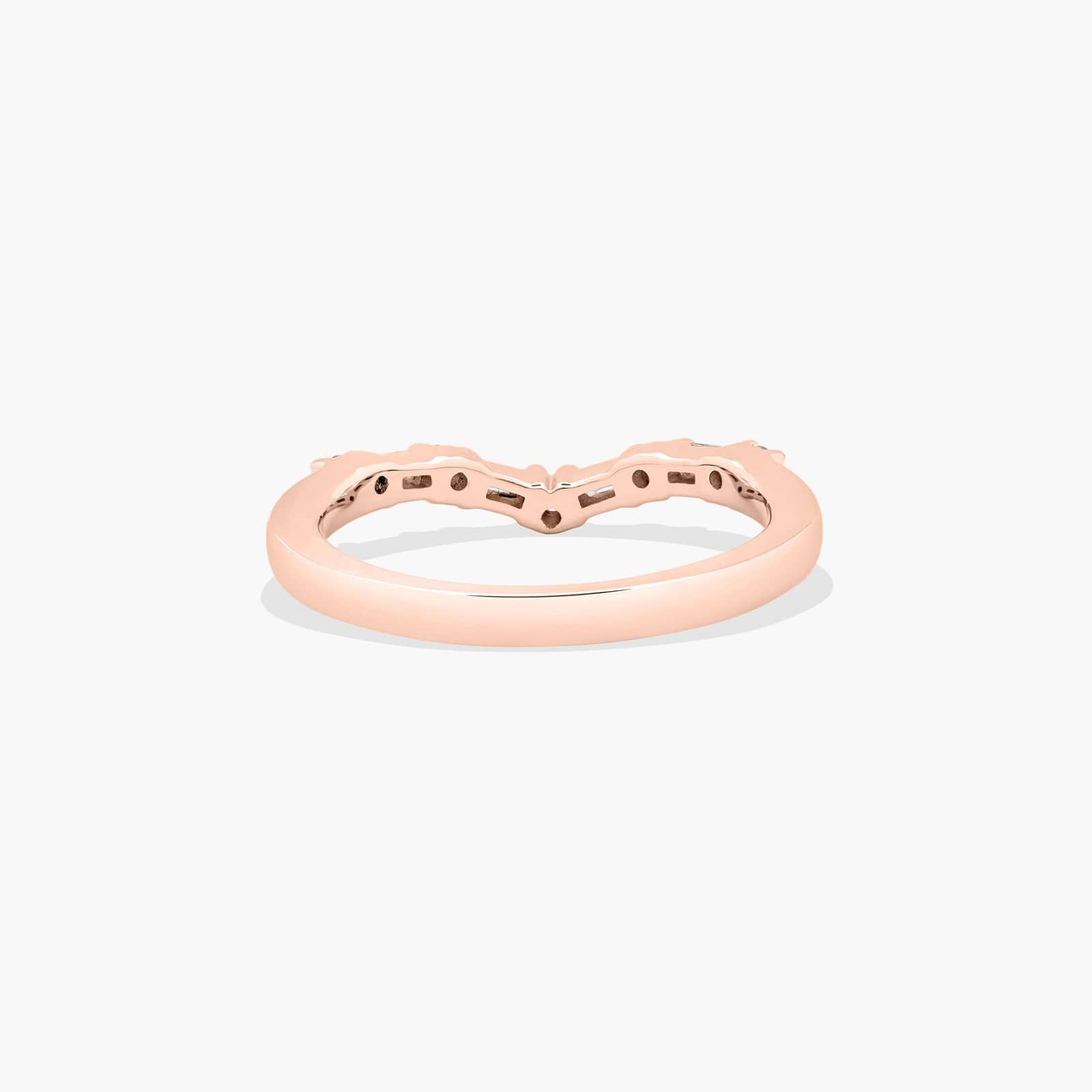 Chevron Curved Diamond Wedding Ring In 14K Rose Gold (2.00mm)