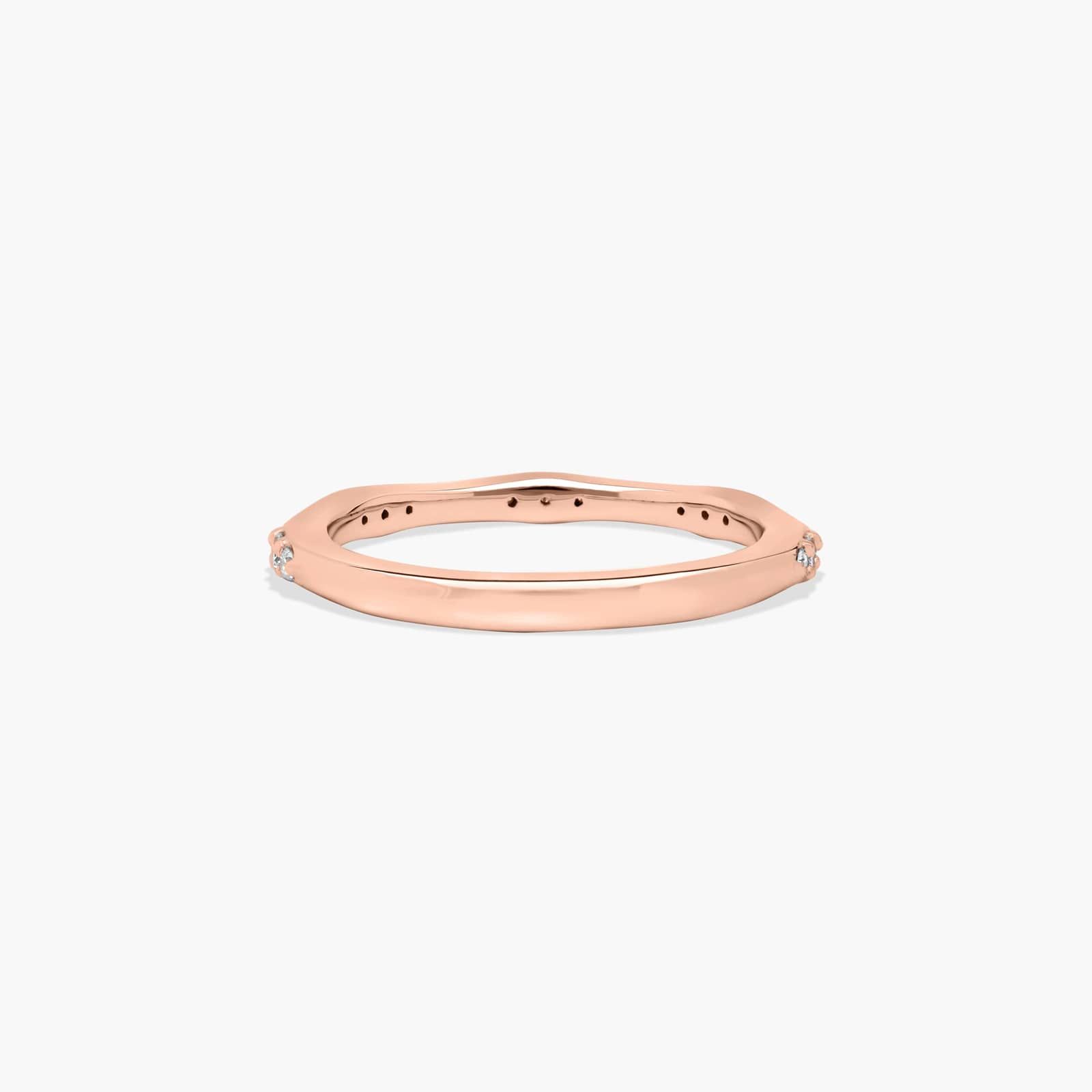 Vintage Diamond Wedding Ring In 14K Rose Gold (1.00mm)