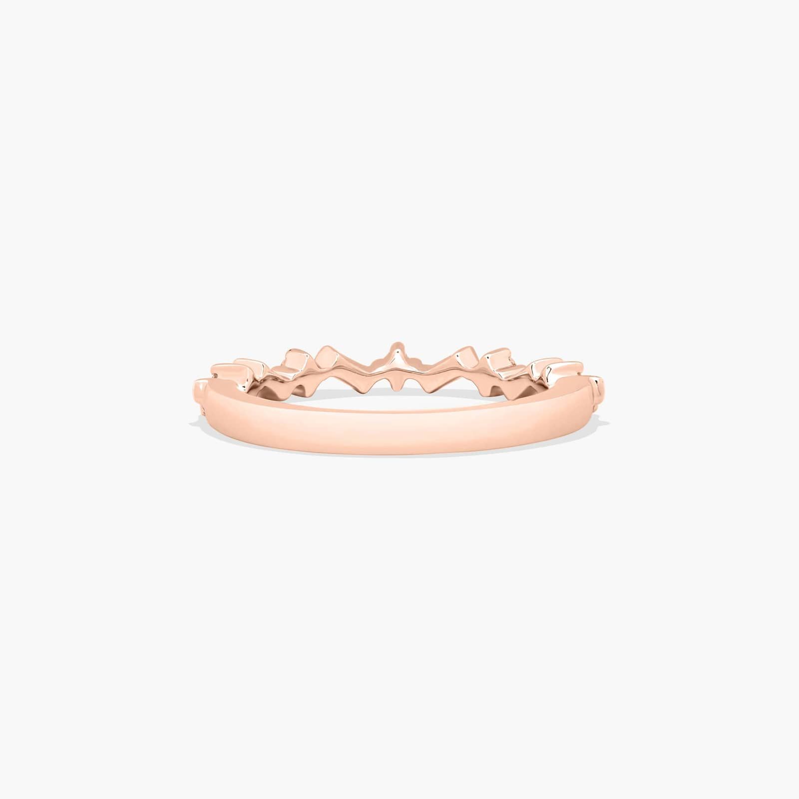 Wedding Ring With Round and Baguette Cut Diamonds In 14K Rose Gold (2.00mm)