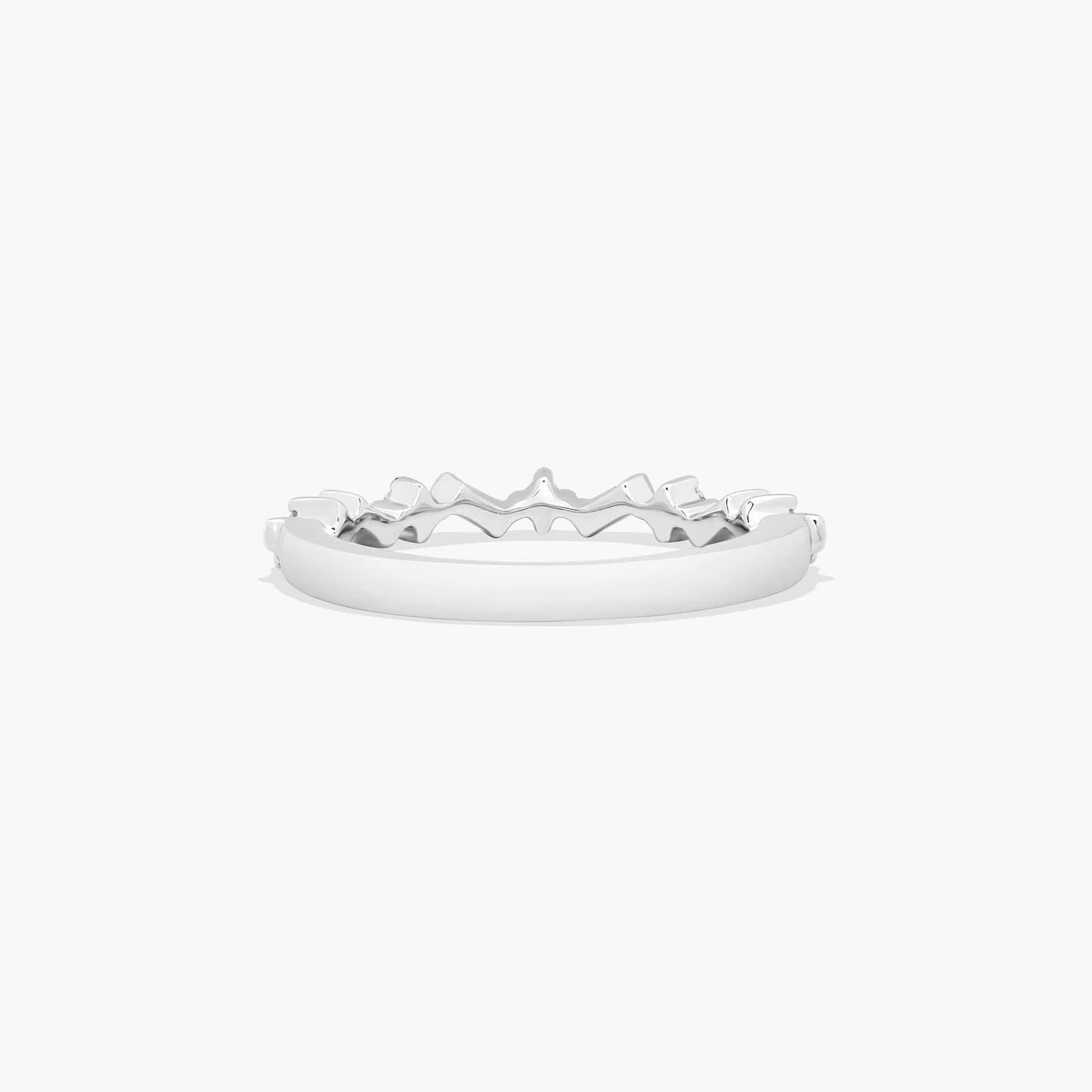 Wedding Ring With Round and Baguette Cut Diamonds In 14K White Gold (2.00mm)