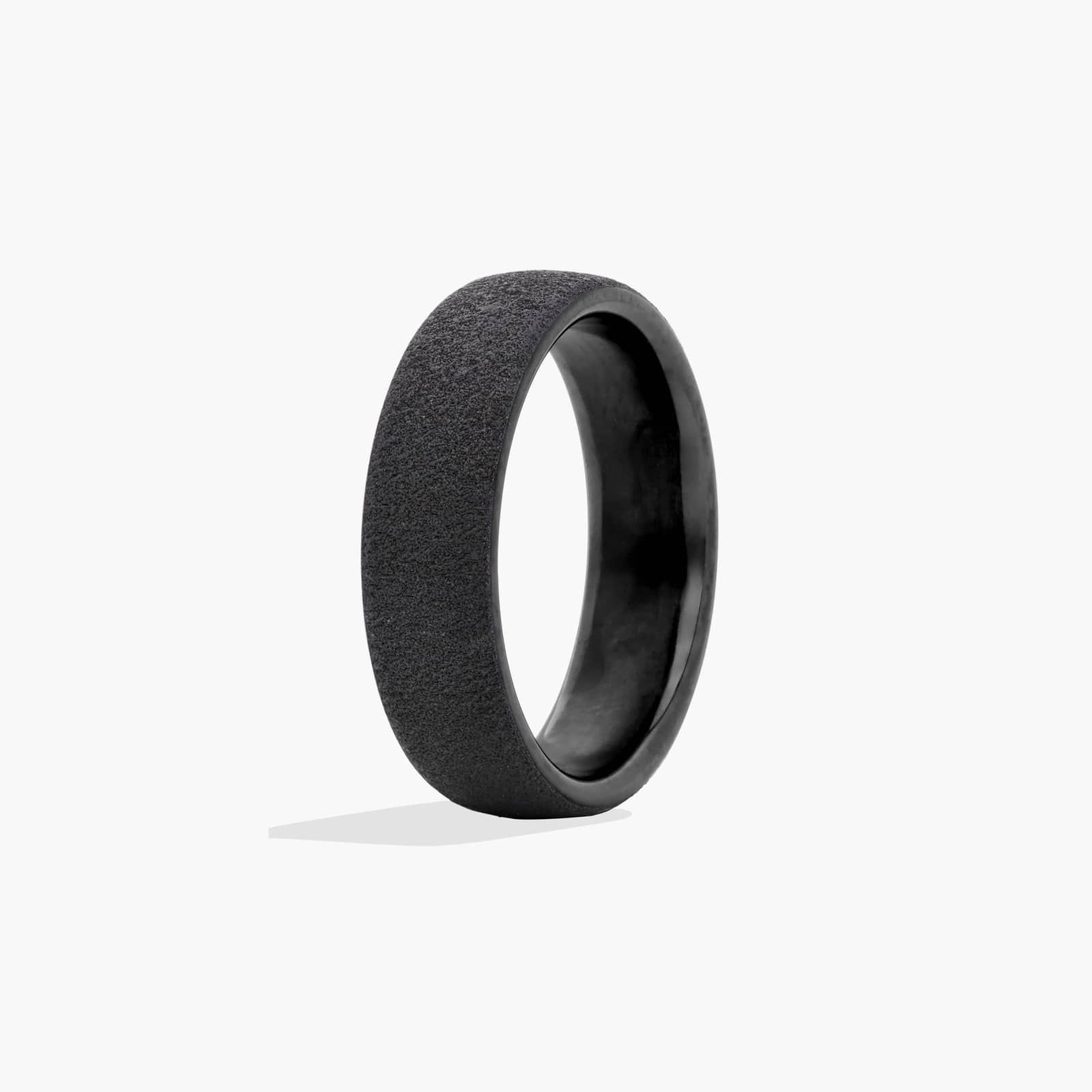 Concrete Texture Men's Wedding Band In Black Titanium (6.50mm)
