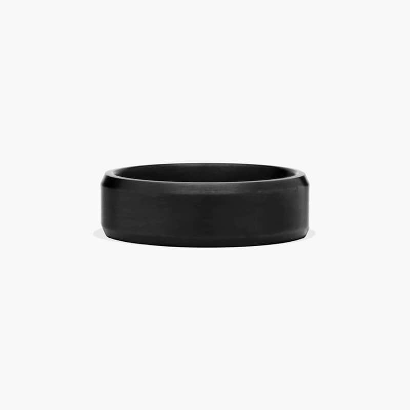 Dark Satin Finish Slight Beveled Edge Men's Wedding Band In Tantalum (7.00mm)