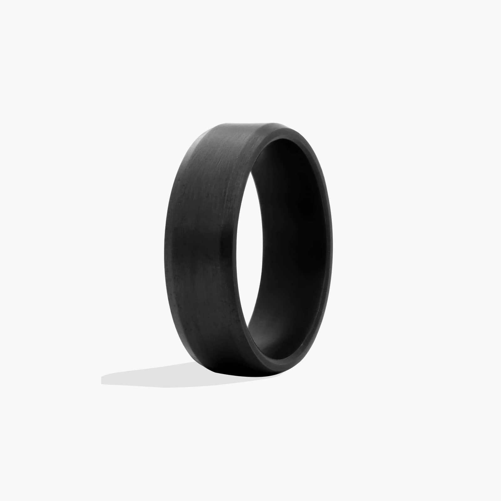 Dark Satin Finish Slight Beveled Edge Men's Wedding Band In Tantalum (7.00mm)