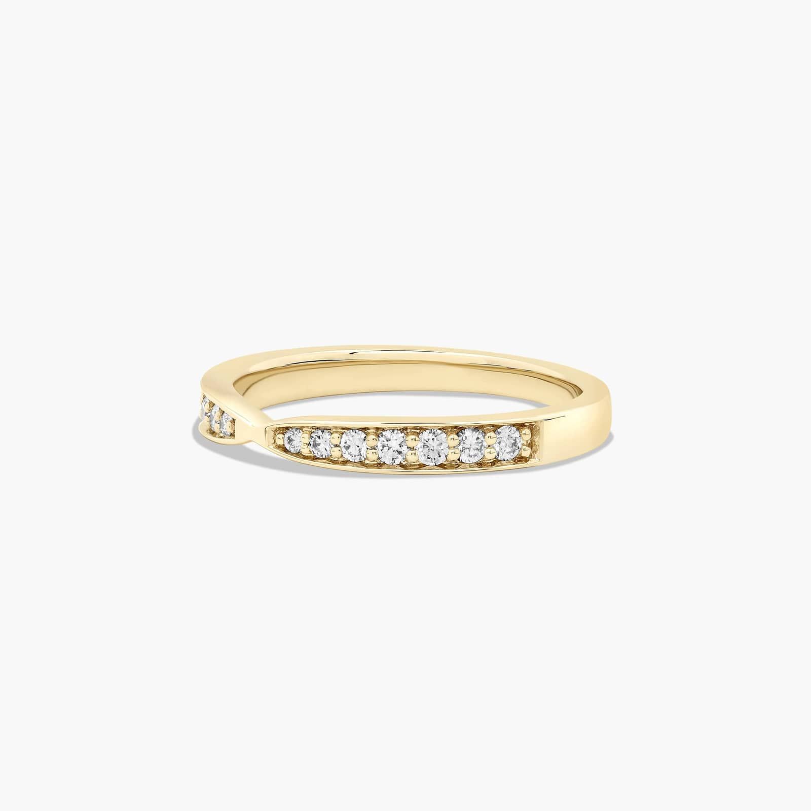 14K Yellow Gold Scalloped Diamond Ring