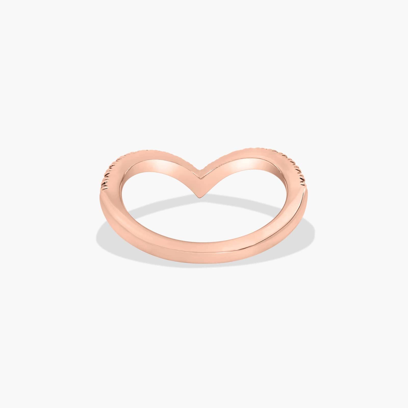 V Contour Diamond Wedding Ring In 14K Rose Gold (1.50mm)