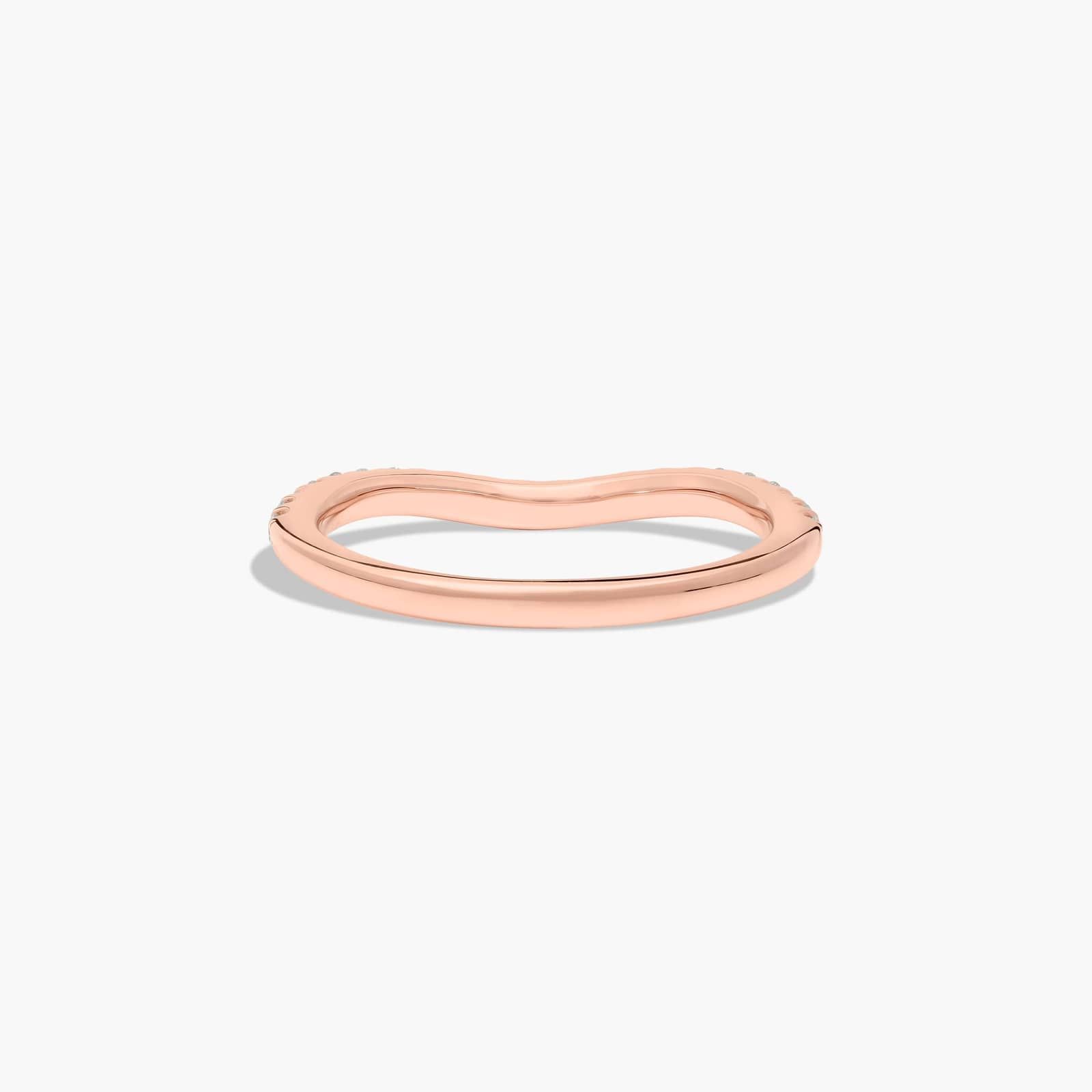 Curved Diamond Wedding Ring In 14K Rose Gold (1.50mm)
