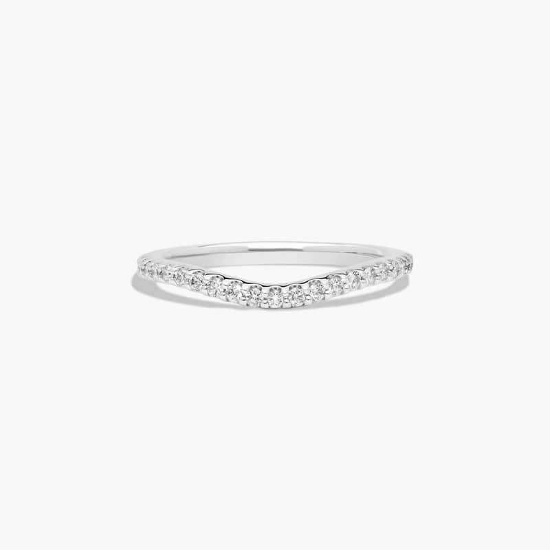 Curved Diamond Wedding Ring In Platinum (1.50mm)