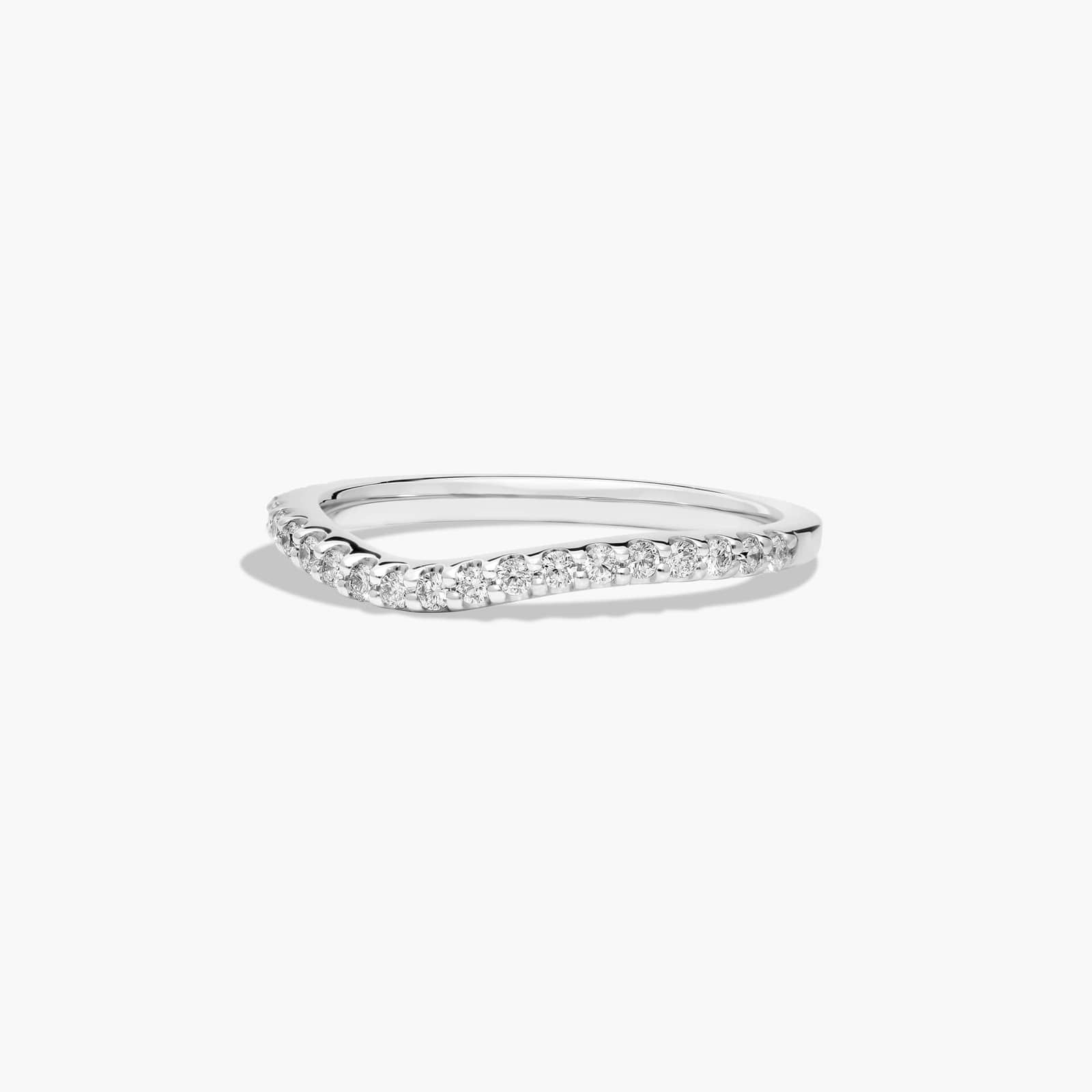 Curved Diamond Wedding Ring In Platinum (1.50mm)