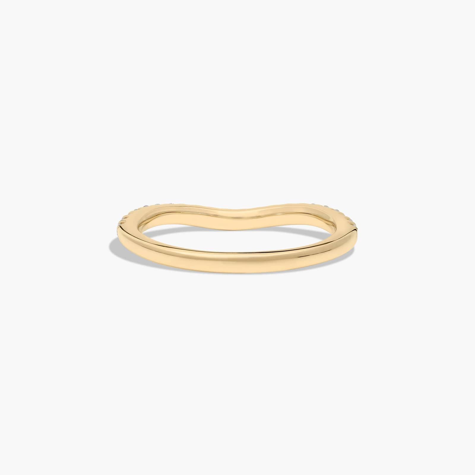 Curved Diamond Wedding Ring In 18K Yellow Gold (1.50mm)