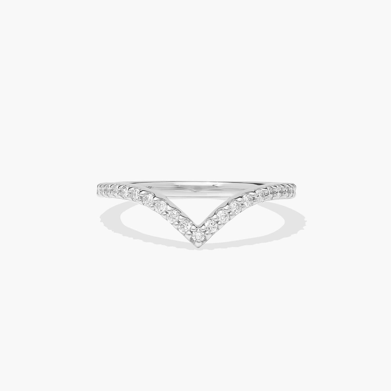 V-Shaped Diamond Wedding Ring In Platinum (1.50mm)