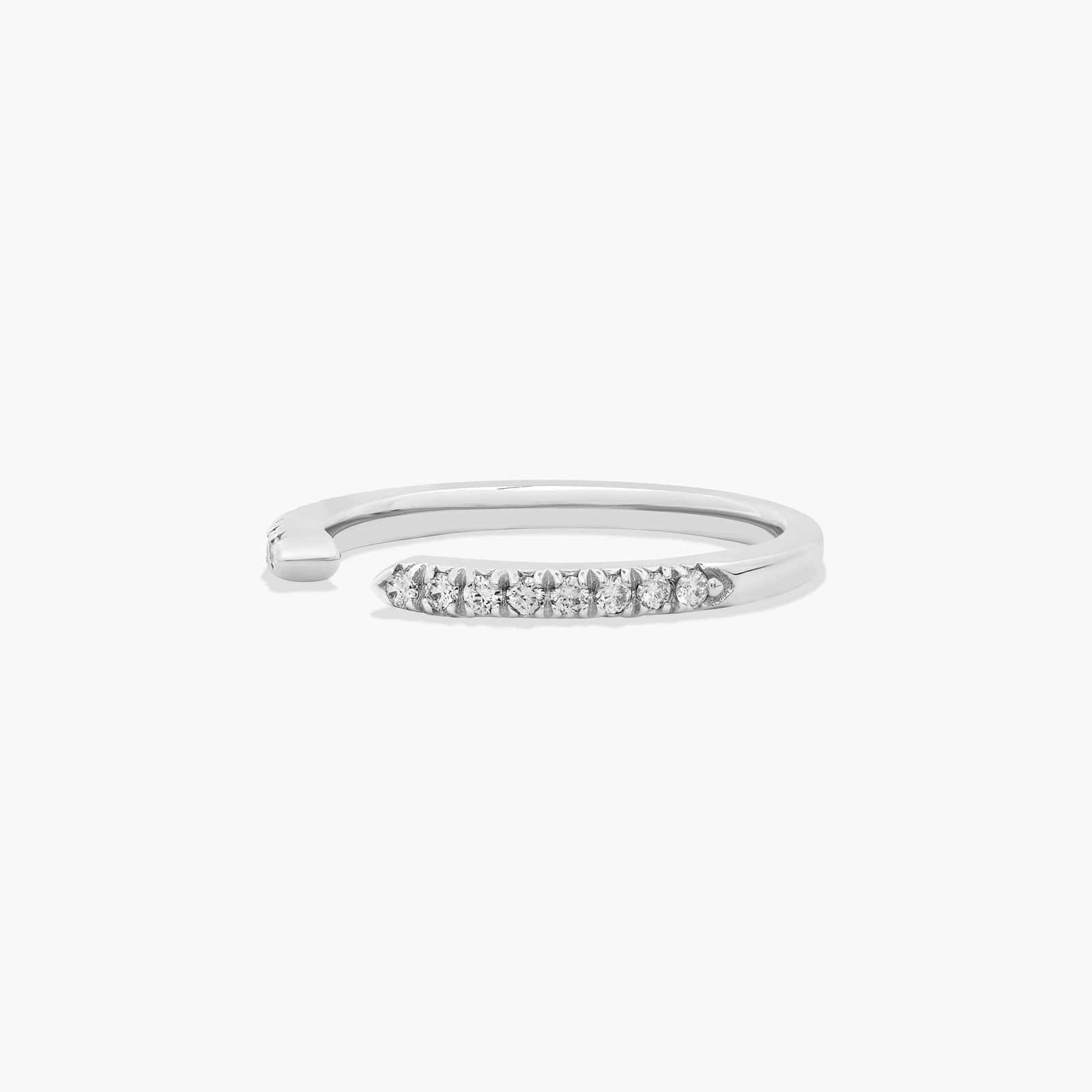 Open Diamond Wedding Ring In 14K White Gold (1.50mm)
