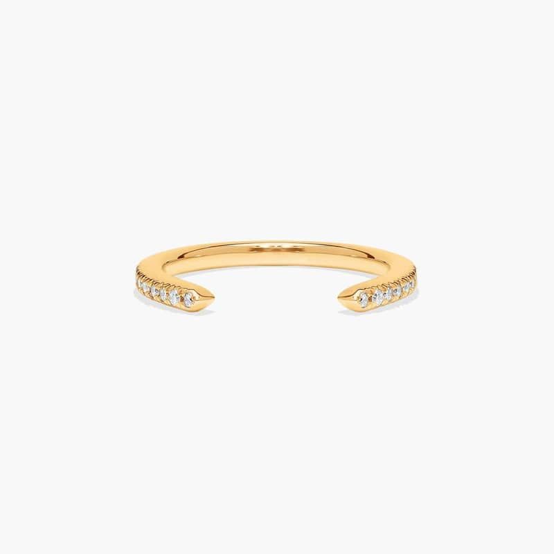 Open Diamond Wedding Ring In 14K Yellow Gold (1.50mm)