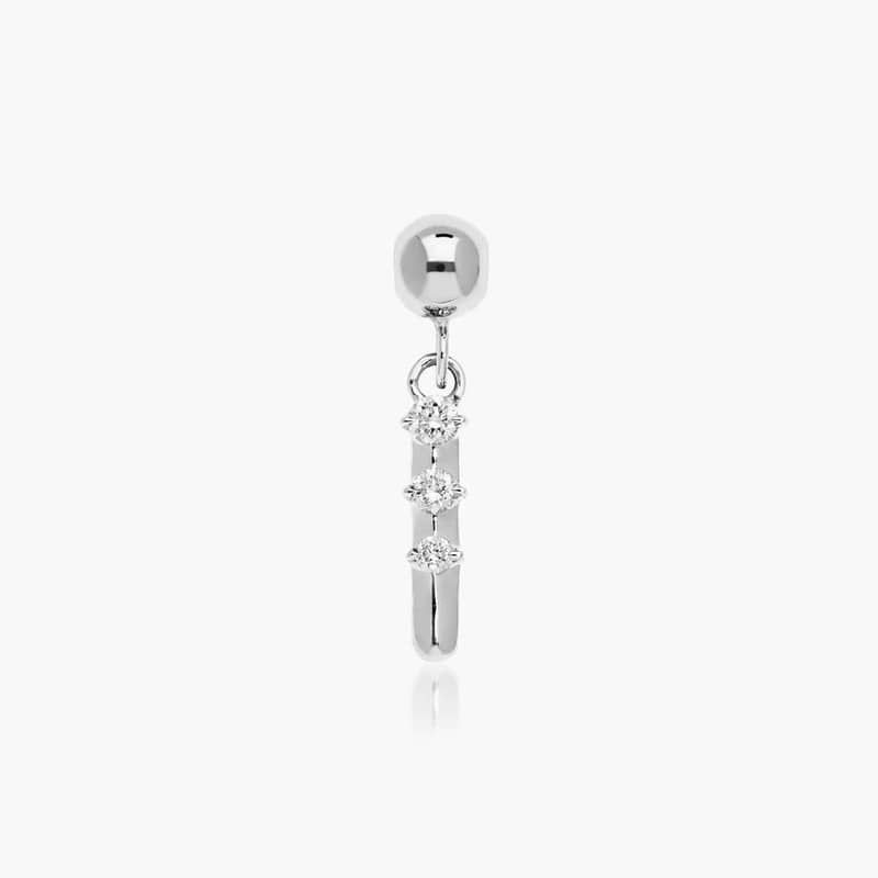 I Initial Lab-Grown Diamond Charm In 14K White Gold