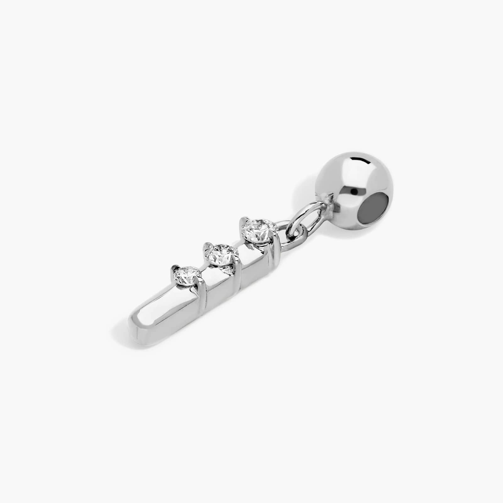 I Initial Lab-Grown Diamond Charm In 14K White Gold