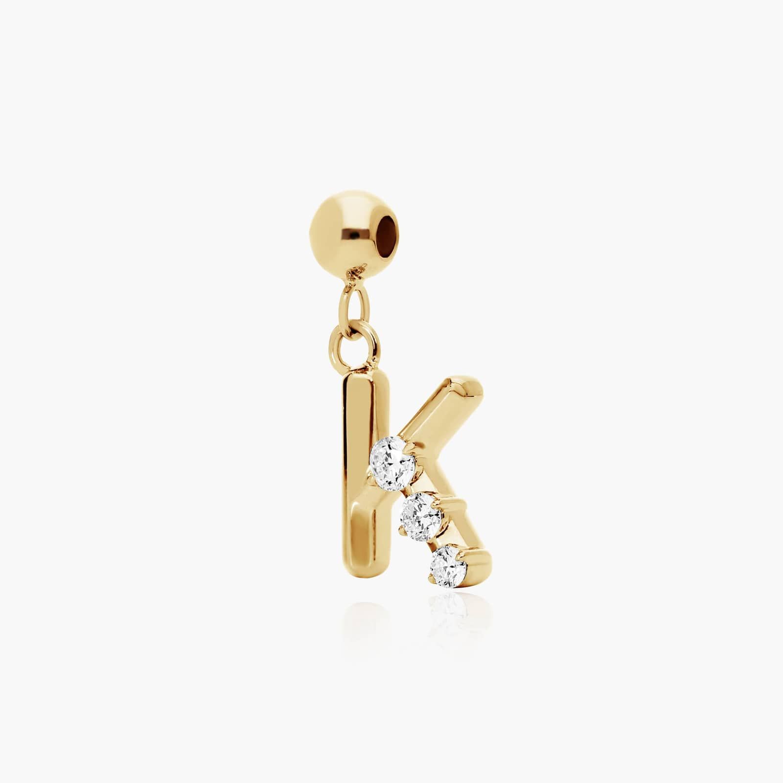 K Initial Lab-Grown Diamond Charm In 14K Yellow Gold
