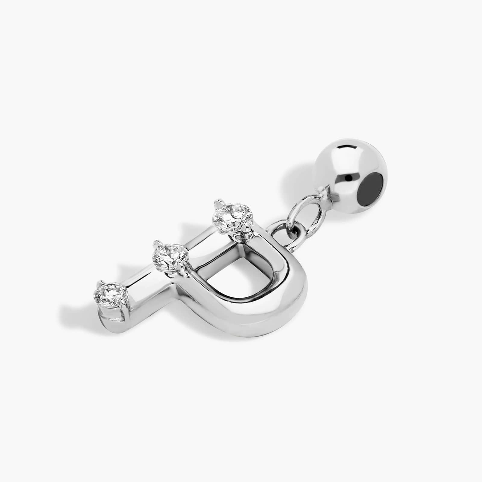 P Initial Lab-Grown Diamond Charm In 14K White Gold