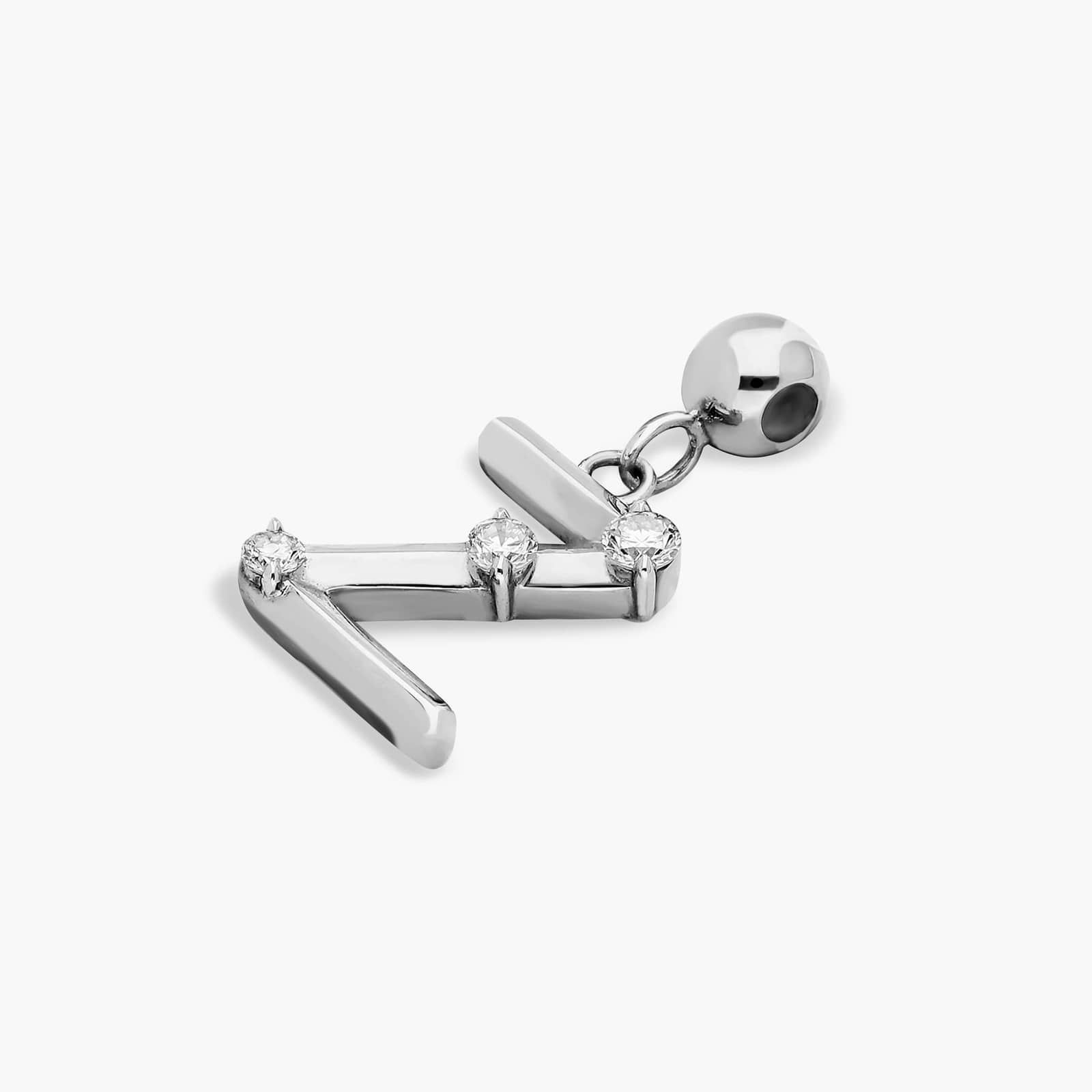 Z Initial Lab-Grown Diamond Charm In 14K White Gold