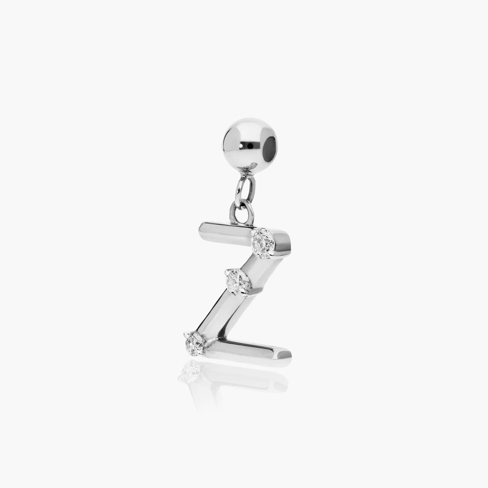 Z Initial Lab-Grown Diamond Charm In 14K White Gold