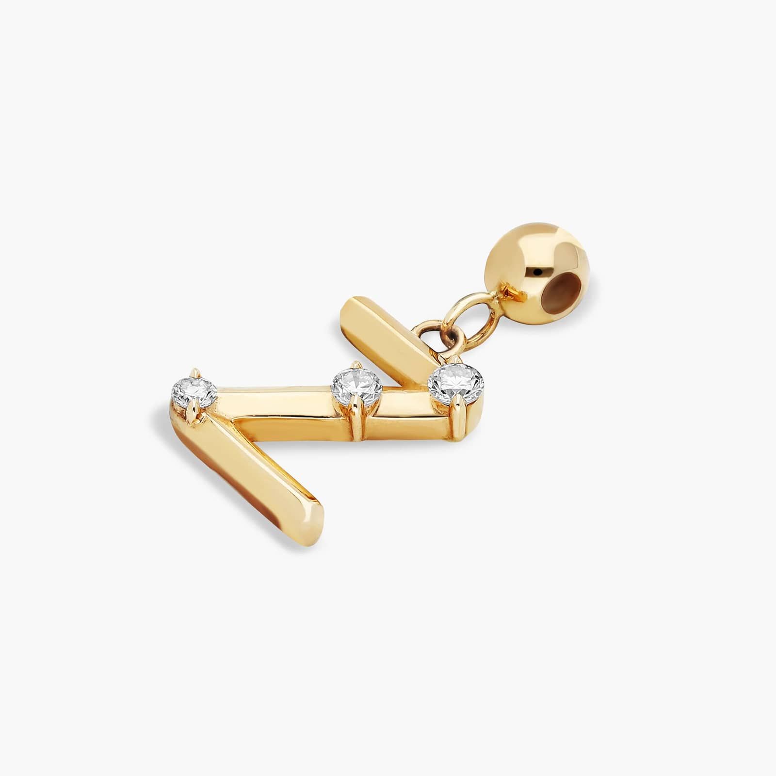 Z Initial Lab-Grown Diamond Charm In 14K Yellow Gold