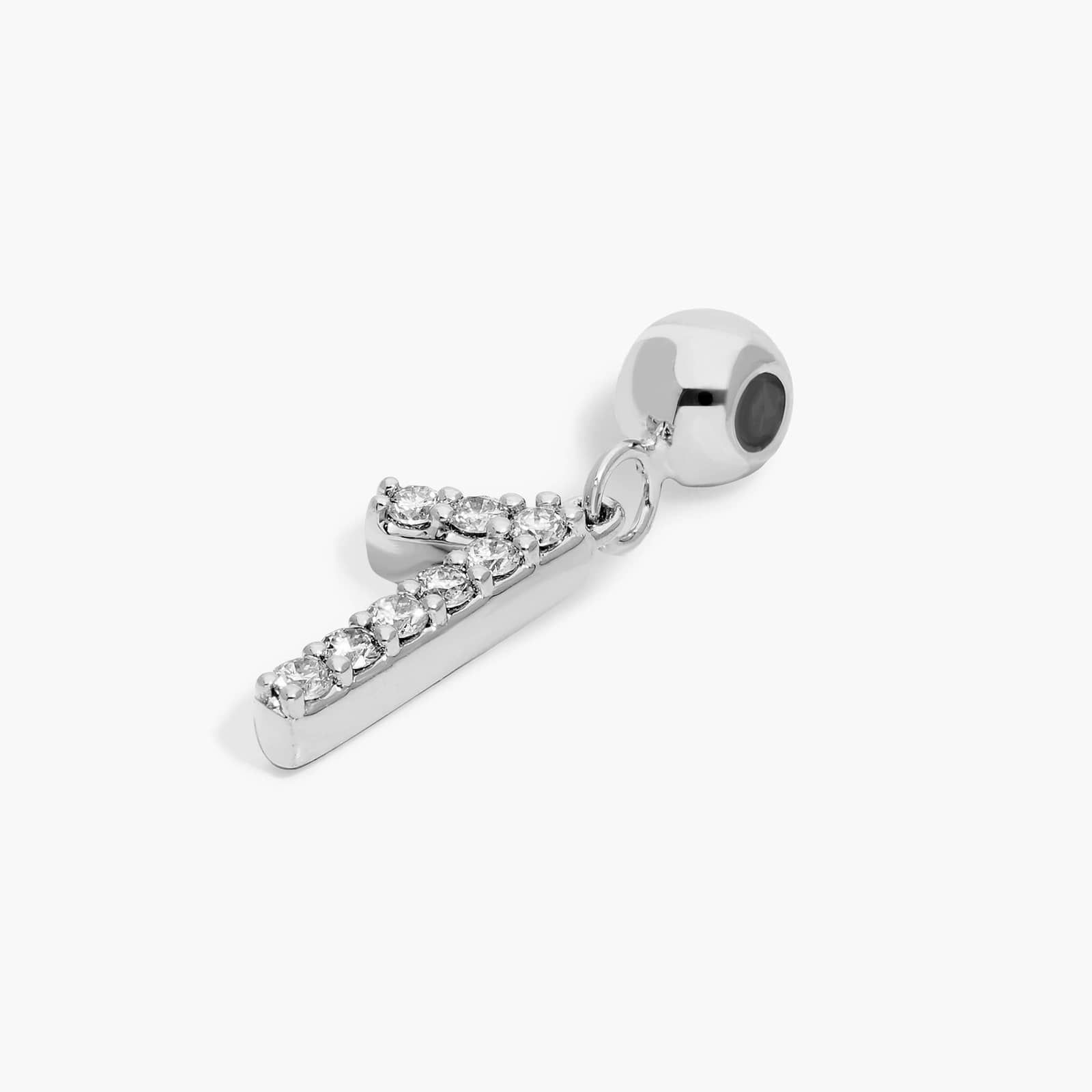 Number 1 Lab-Grown Diamond Charm In 14K White Gold